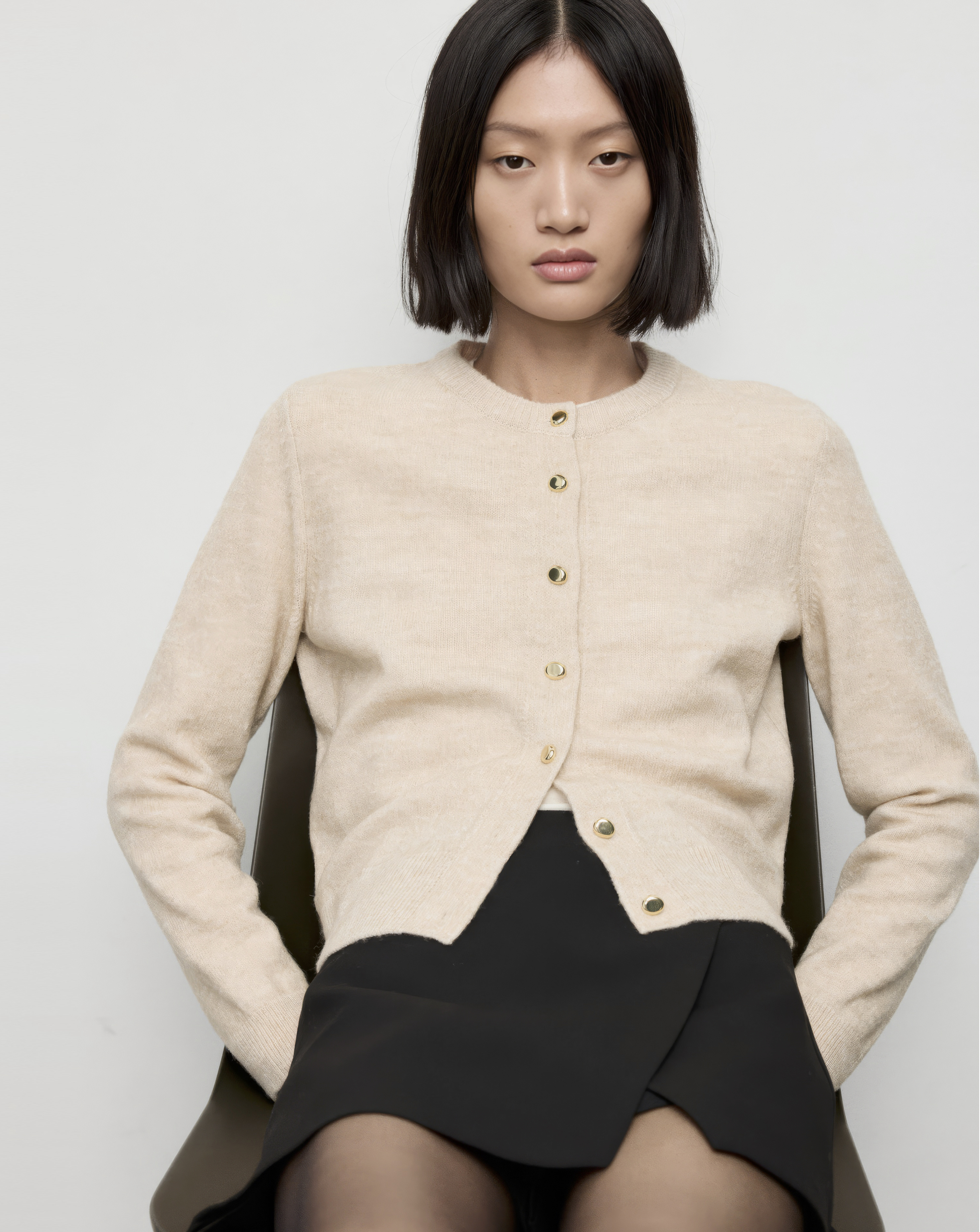 Mango Long Sleeve Cardigan Ecru - Mango - SizeXXL