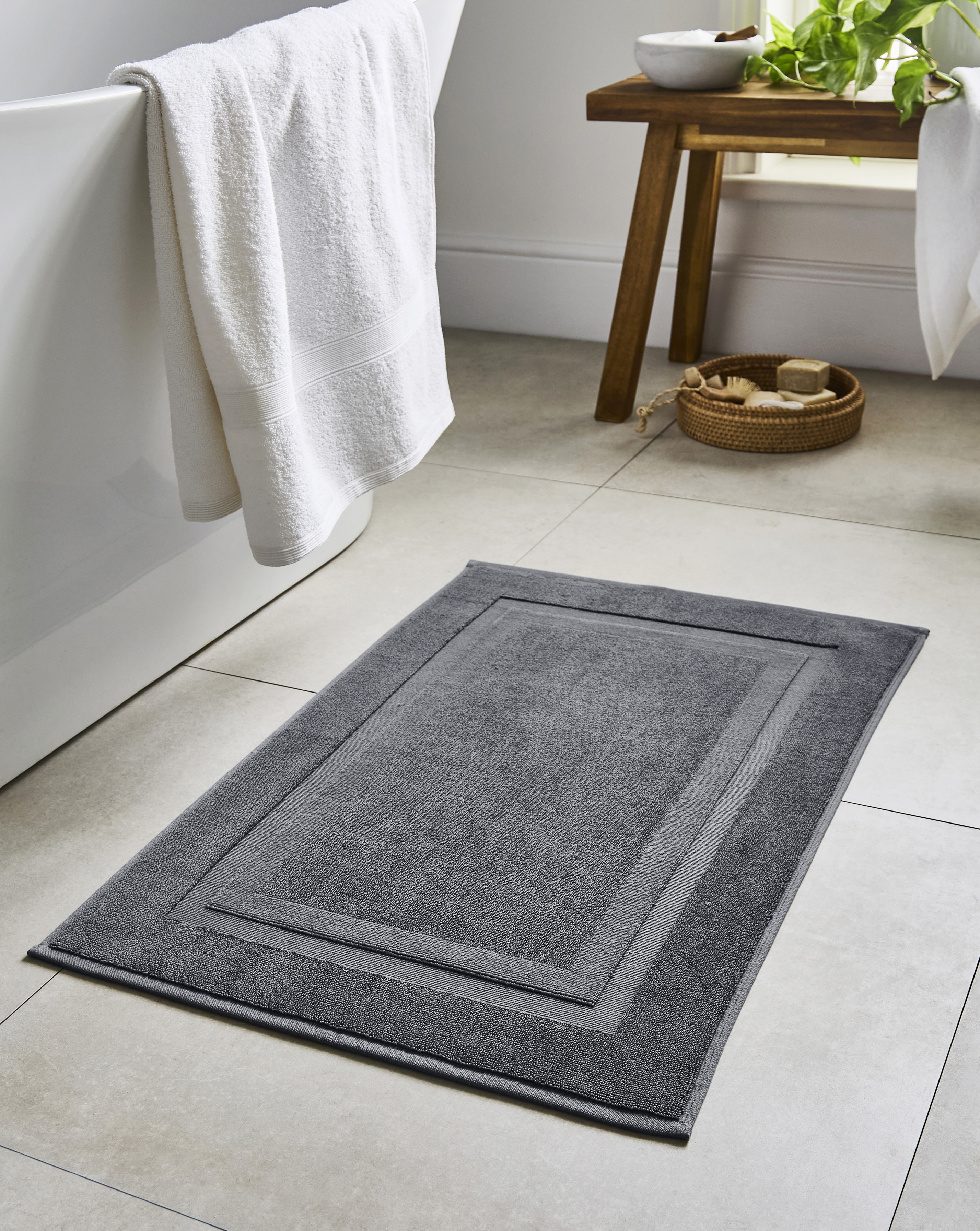 Egyptian Cotton Bath Mat - Anthracite