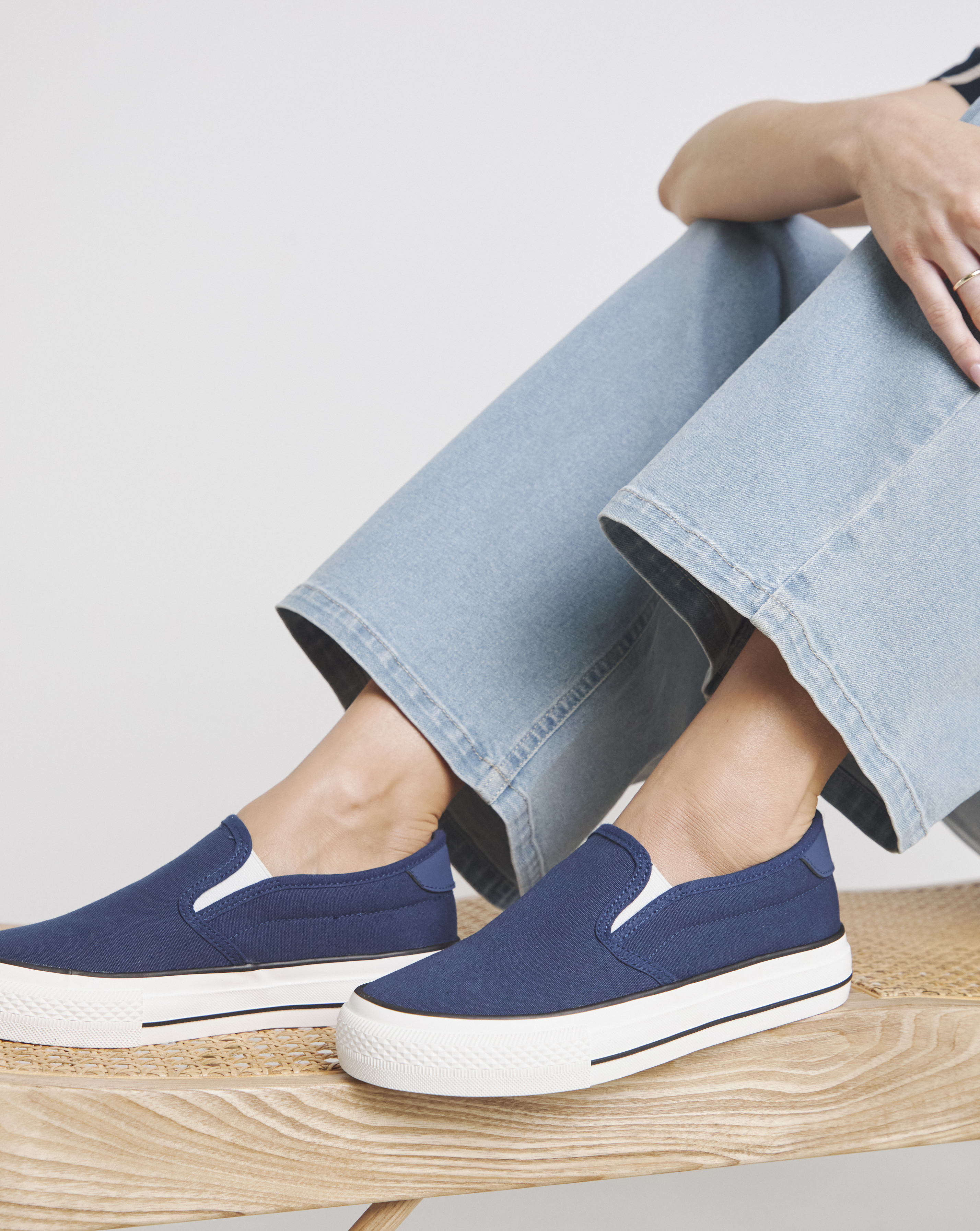 Slip On Canvas Trainer Wide