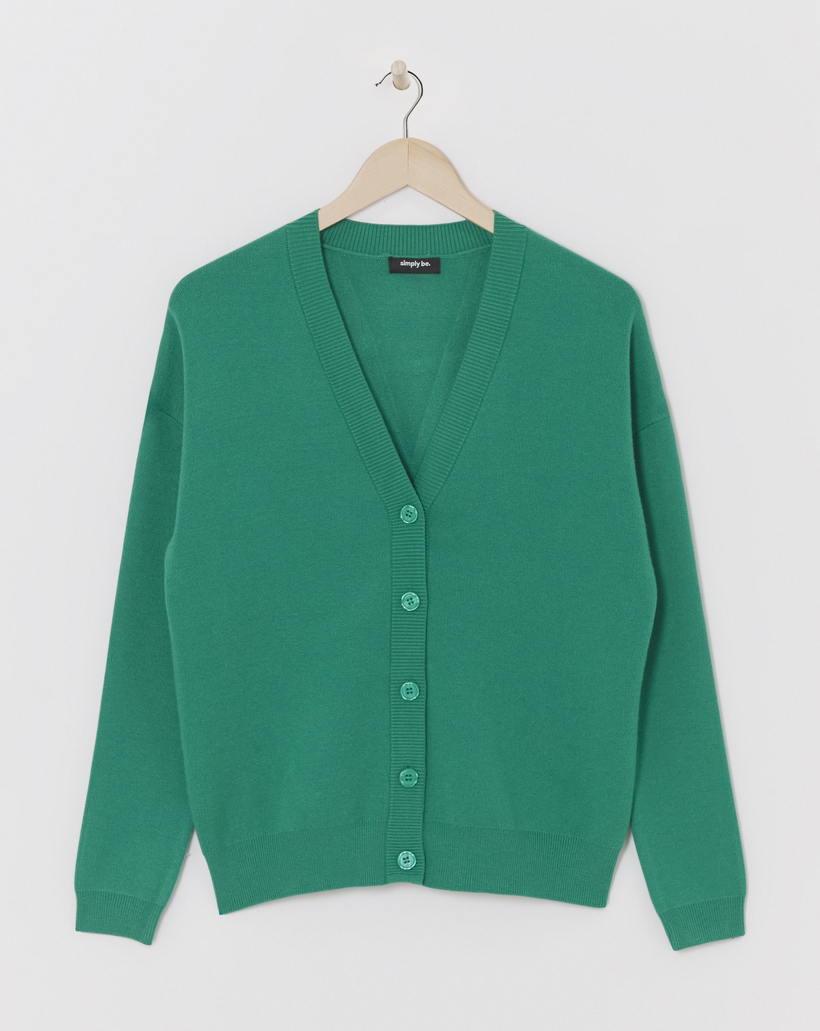 Green Loose Fit Cardigan
