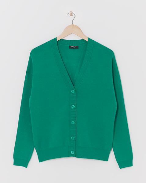 Green Loose Fit Cardigan - Green - Size 45207 - Women's
