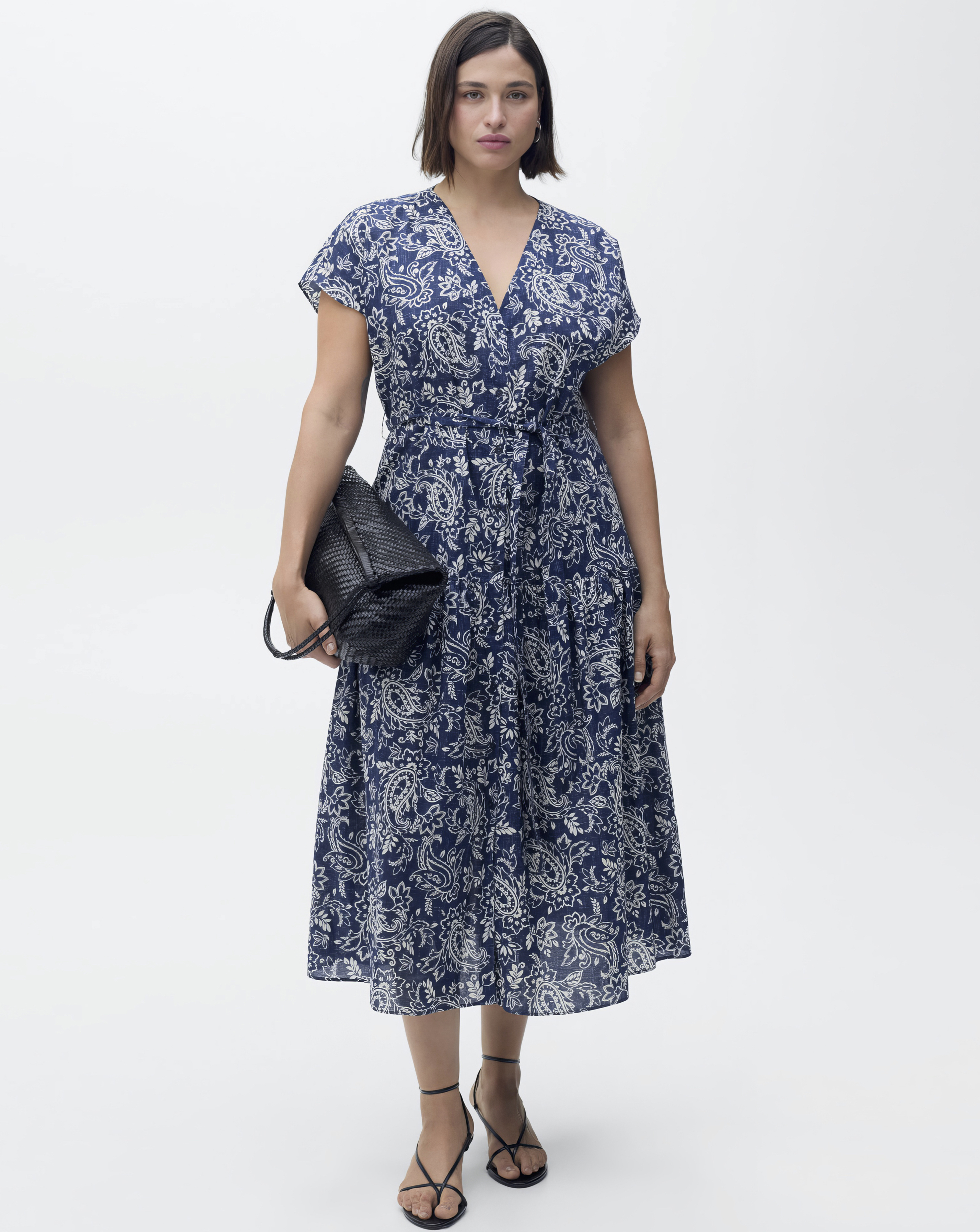 Mango Paisley Print Midi Dress
