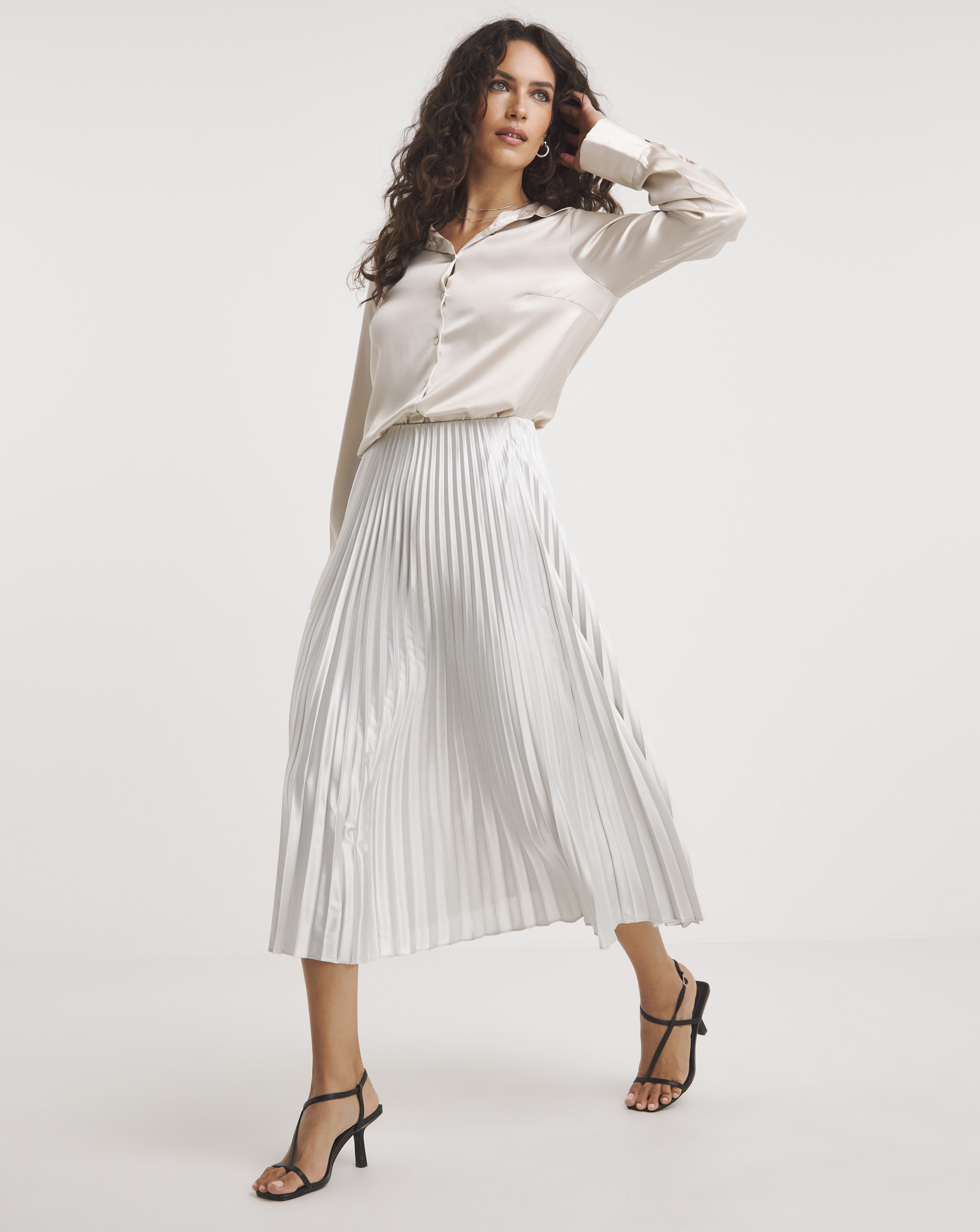 Pleated Midi Skirt
