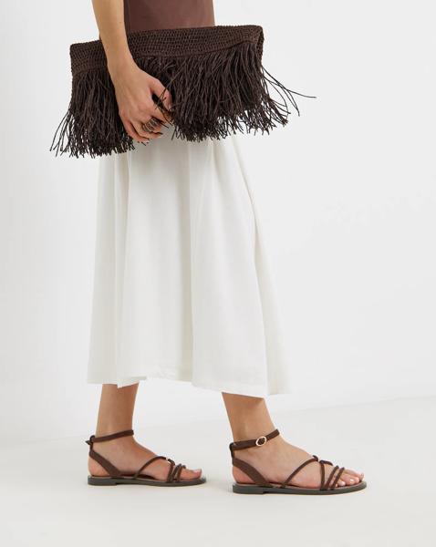 Hardware Detail Flat Sandals Wide