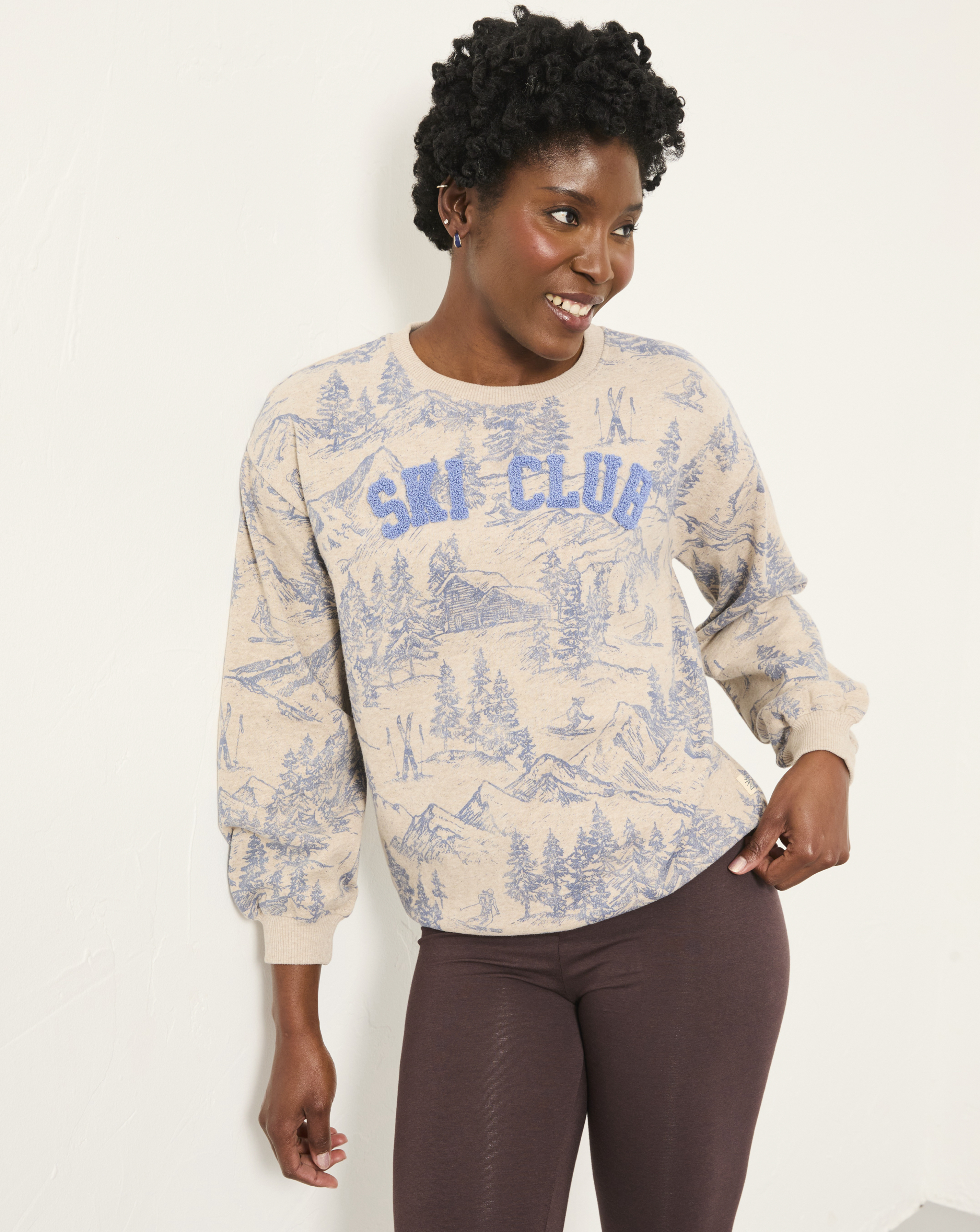 FatFace Womens Sweatshirt - Crew Neck - Size 24 - Natural