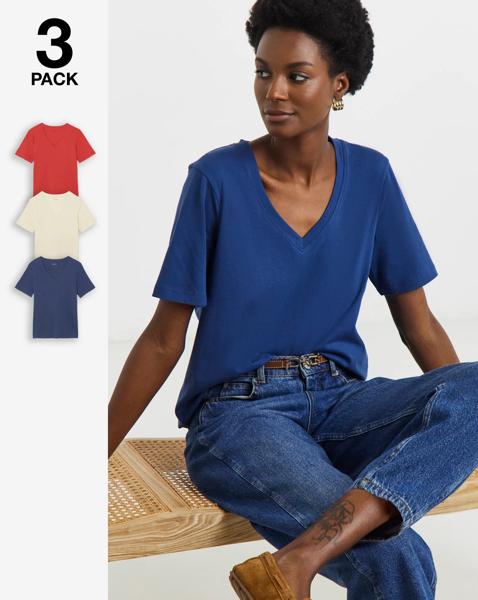3 Pack V-Neck Short Sleeve T-Shirt