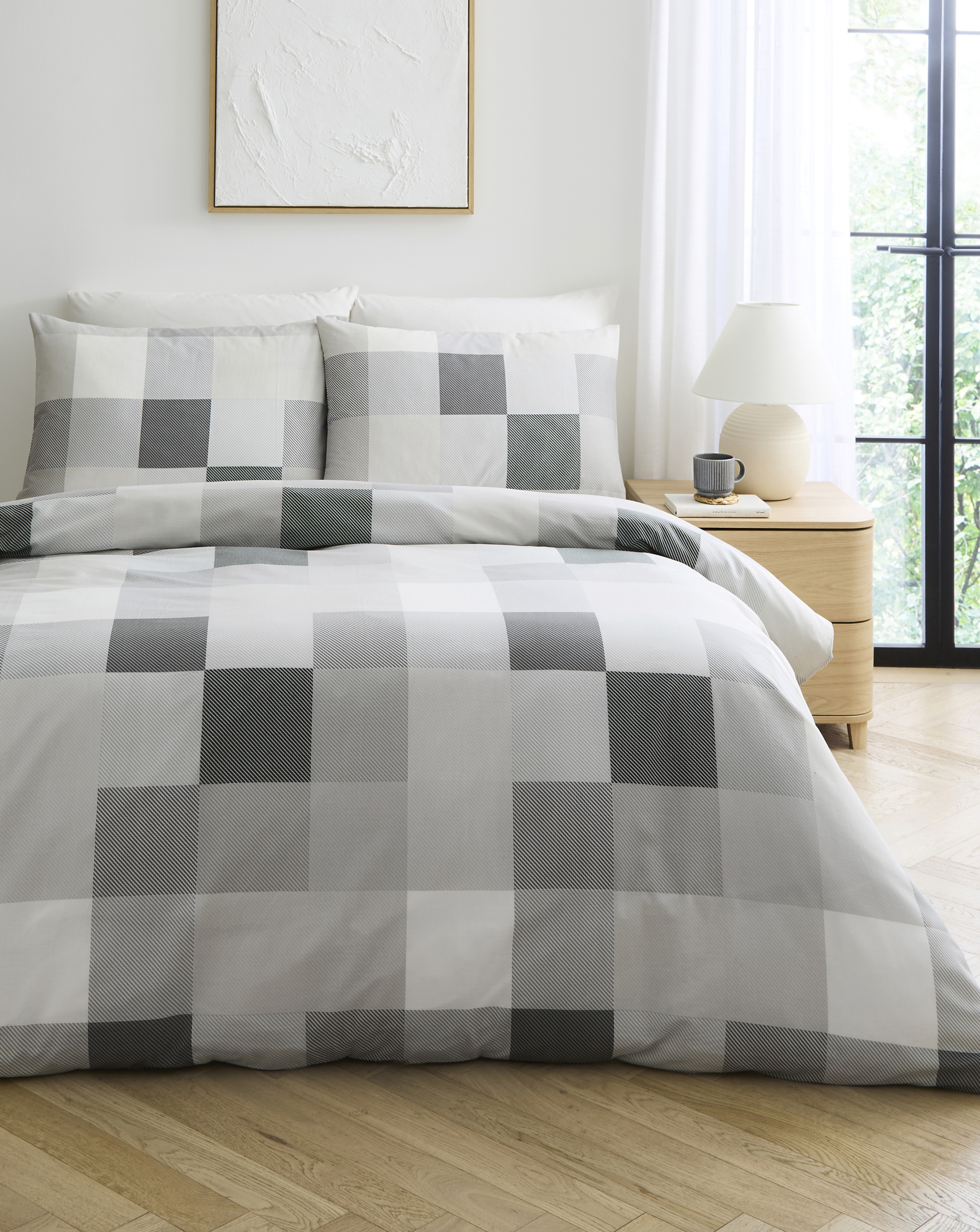 Darcy Check Cotton Blend Duvet Set