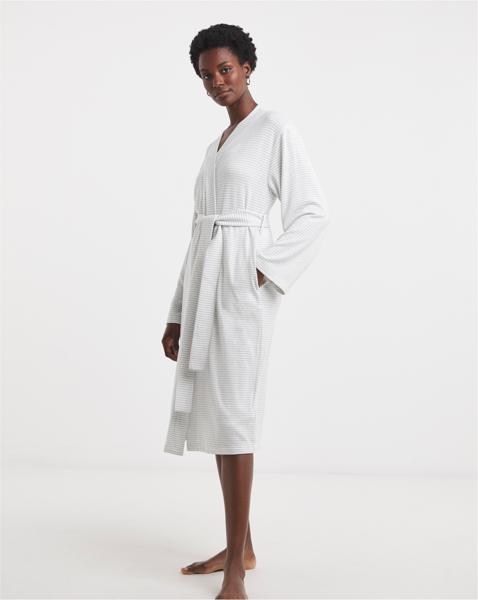 Supersoft Grey Marl Stripe Gown