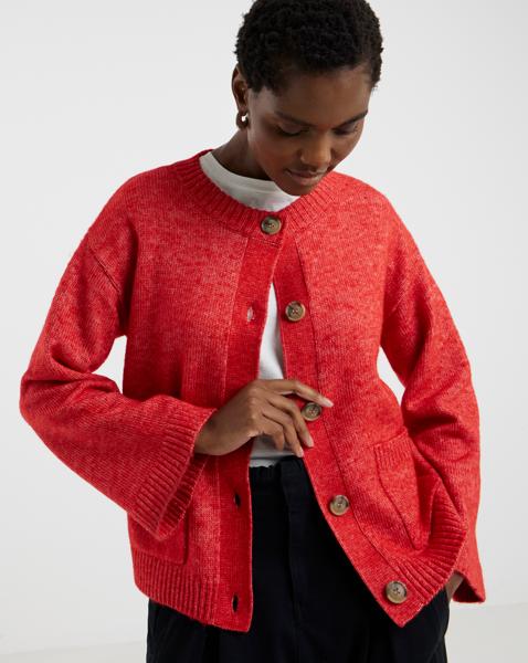CREW NECK WIDE SLEEVE CARDIGAN