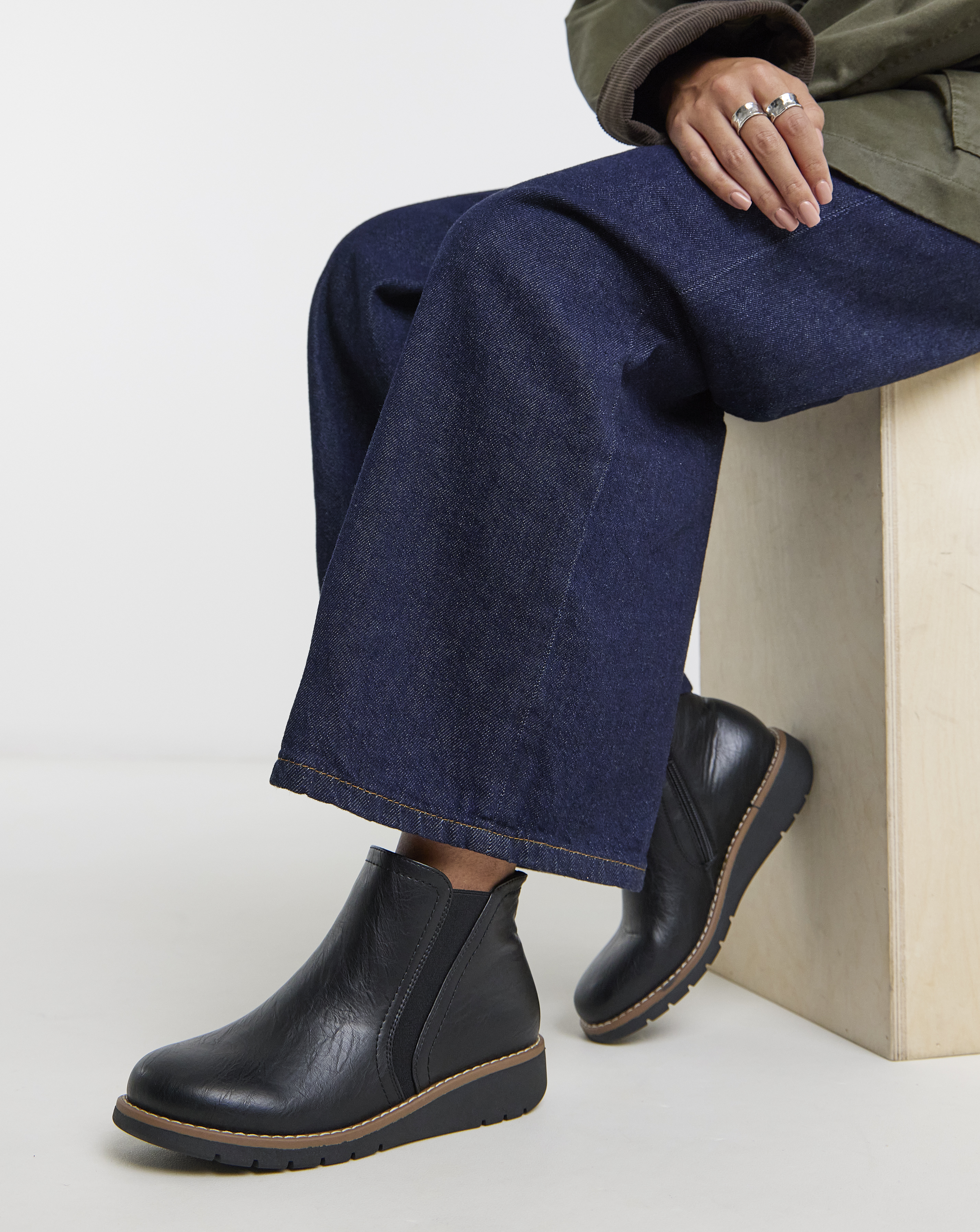 Low Wedge Chelsea Boot Wide