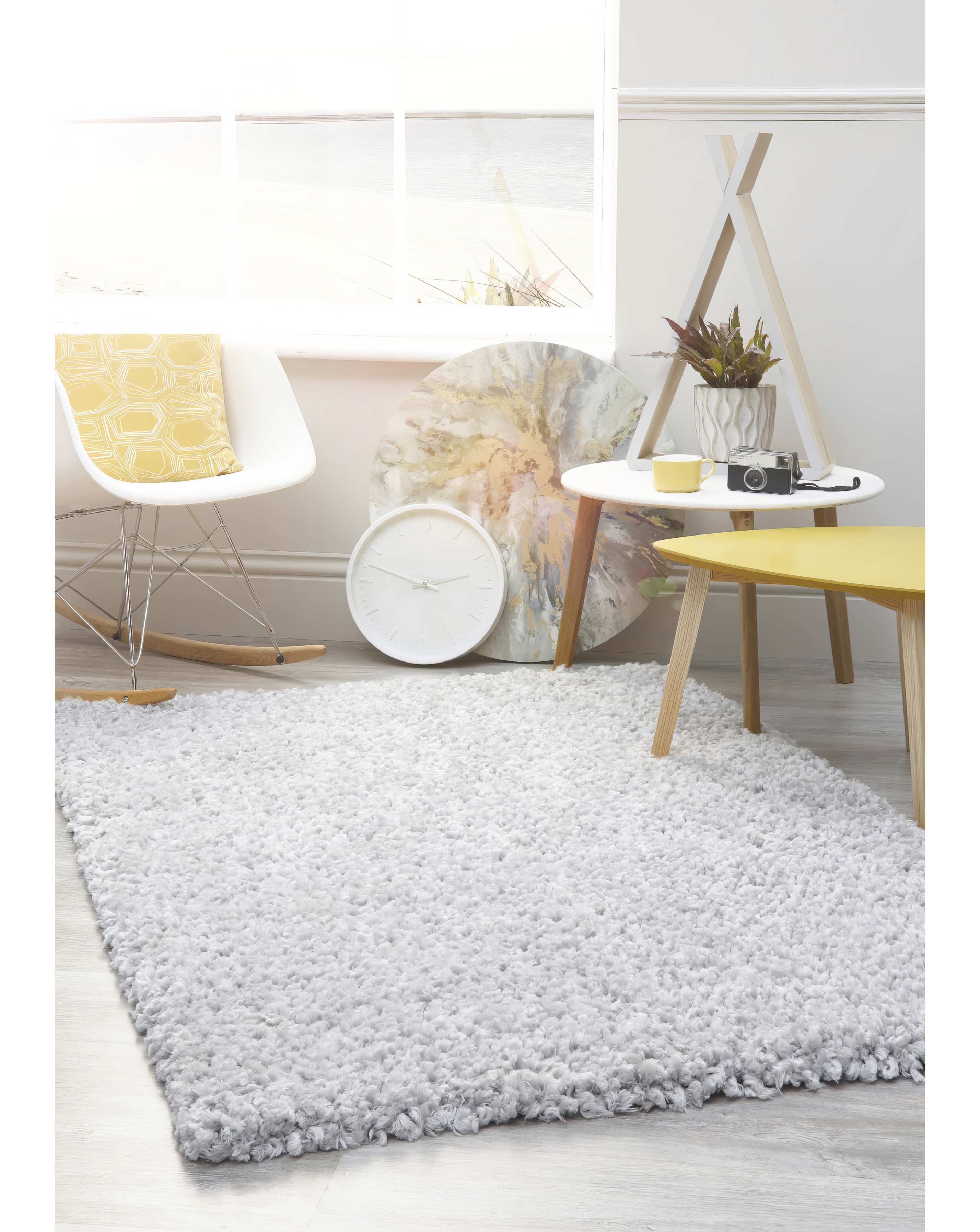 Origins Grey Portland Boucle Shaggy Cosy Rug - 110X160
