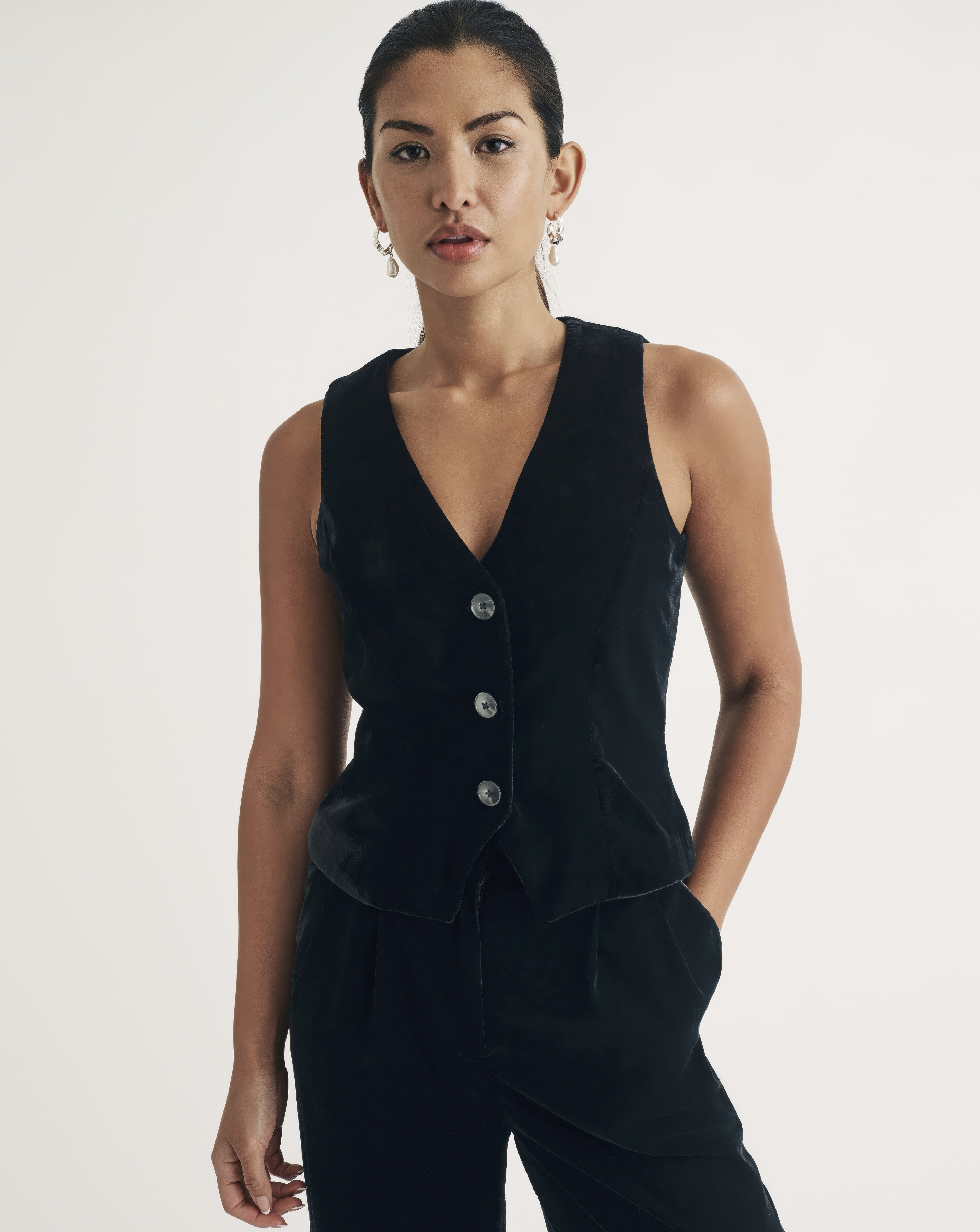 Nobody's Child Black Velvet Waistcoat