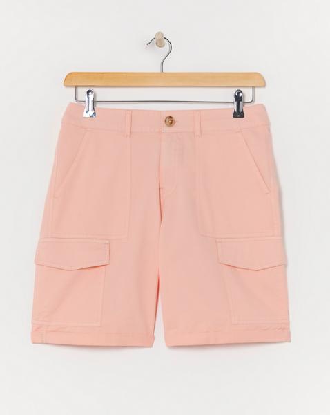Peach Stretch Cotton Cargo Shorts