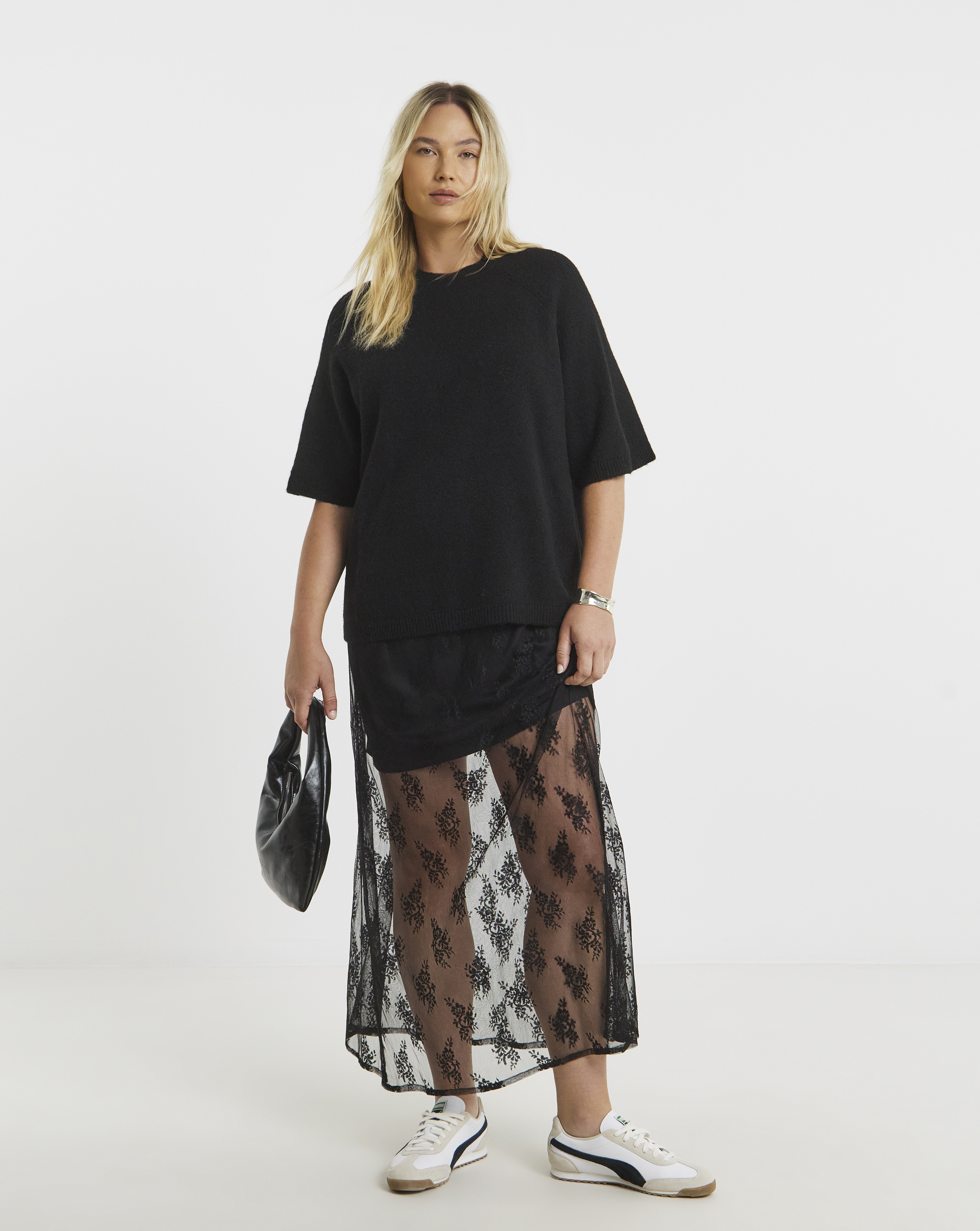 Short Sleeve Boxy Knitted T-Shirt
