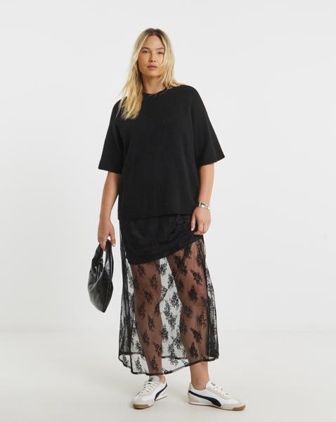 Short Sleeve Boxy Knitted T-Shirt
