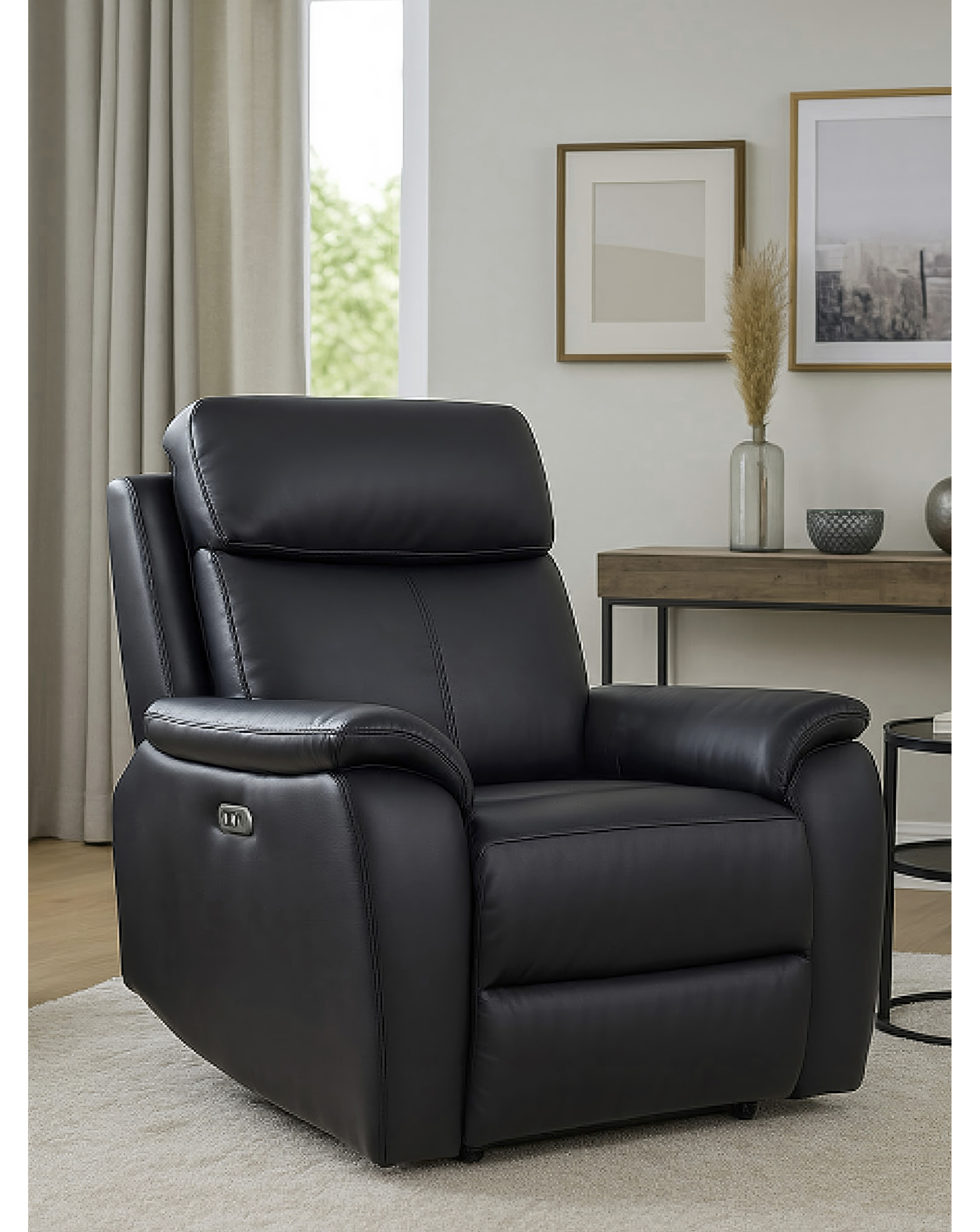 Aspire Furniture Unisex Black Kingsmere Power Recliner Armchair - Image 5