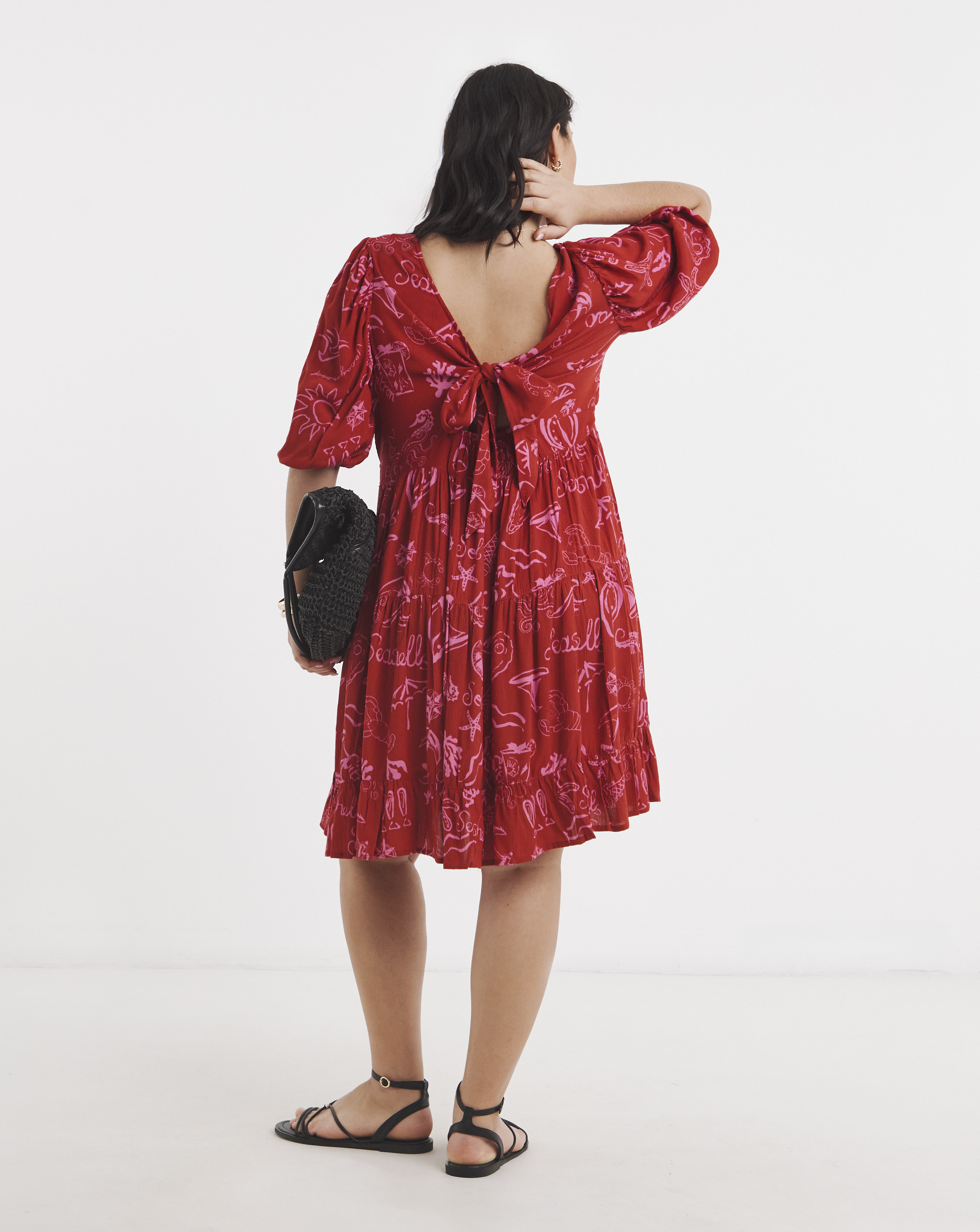 Crinkle Printed Skater Dress