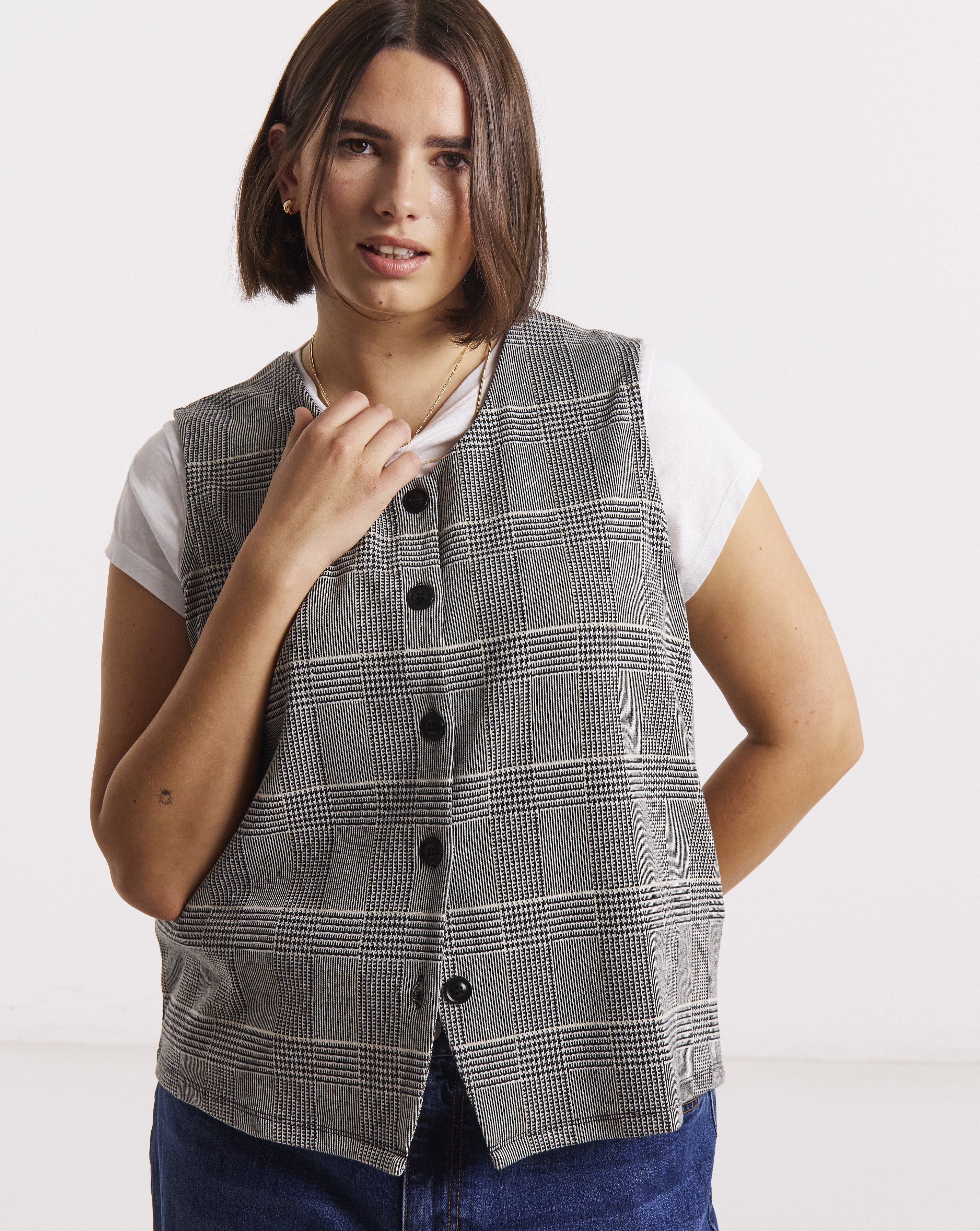 Button Through Jersey Waistcoat