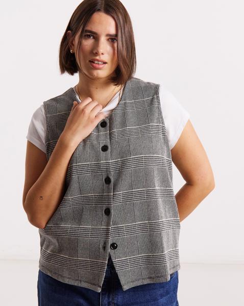 Button Through Jersey Waistcoat