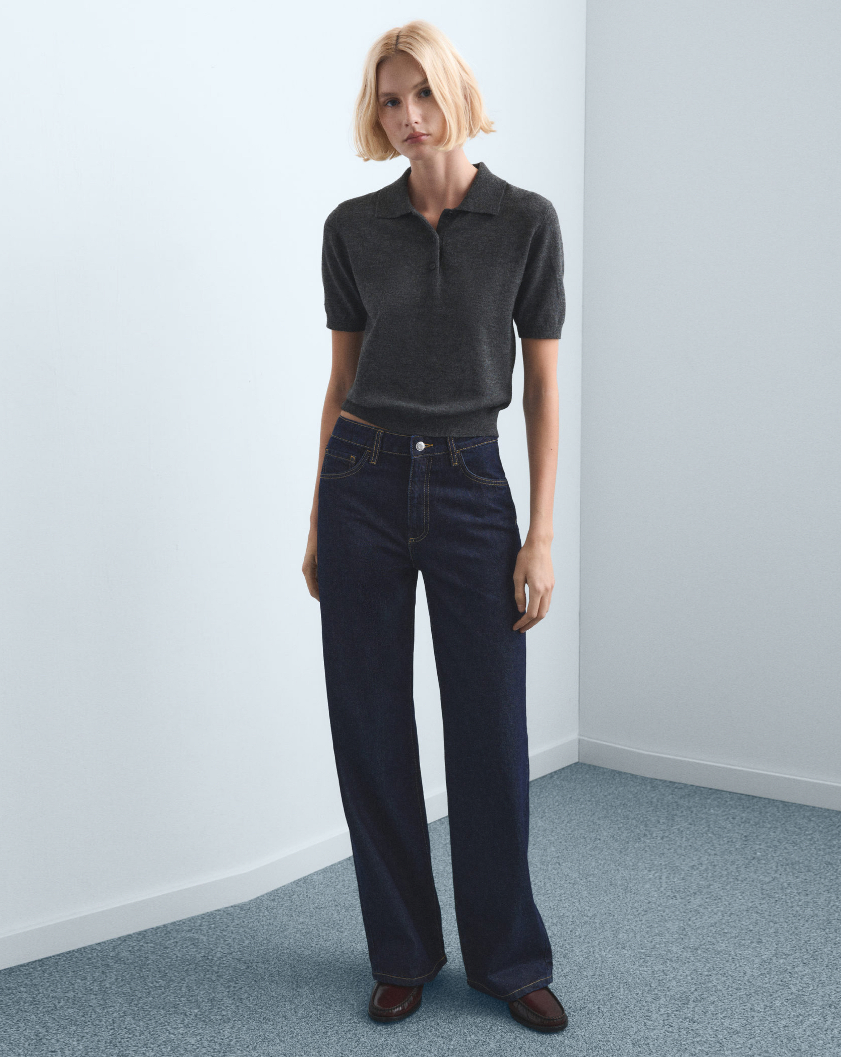 Mango High-Rise Wide Leg Jean