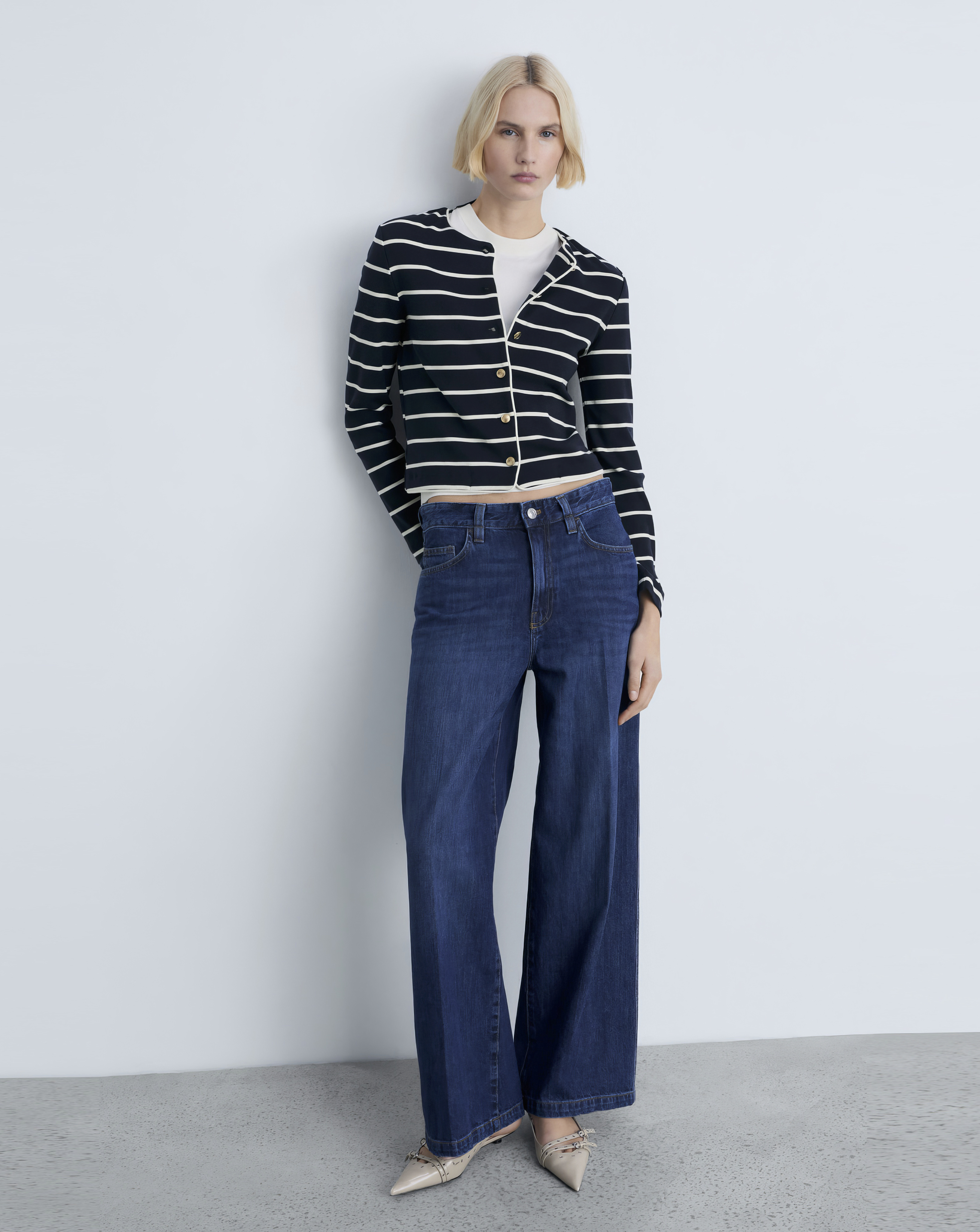 Mango Striped Knit Cardigan
