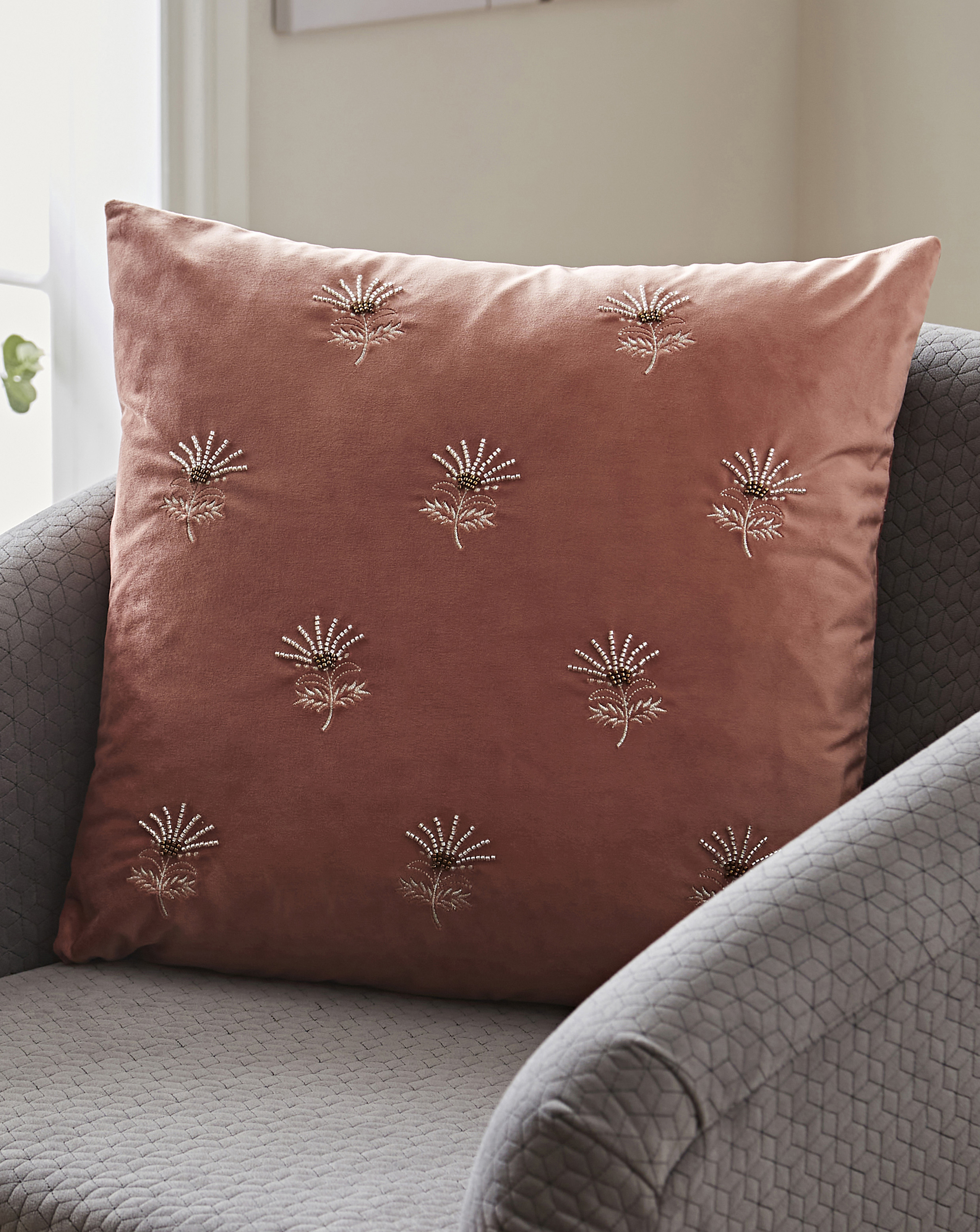 Embellished Flower Cushion