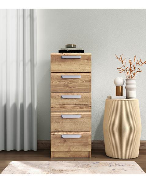 Lugo Ready Assembled 5 Drawer Tallboy Chest - Image