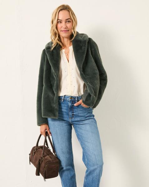 Fatface Short Fur Coat