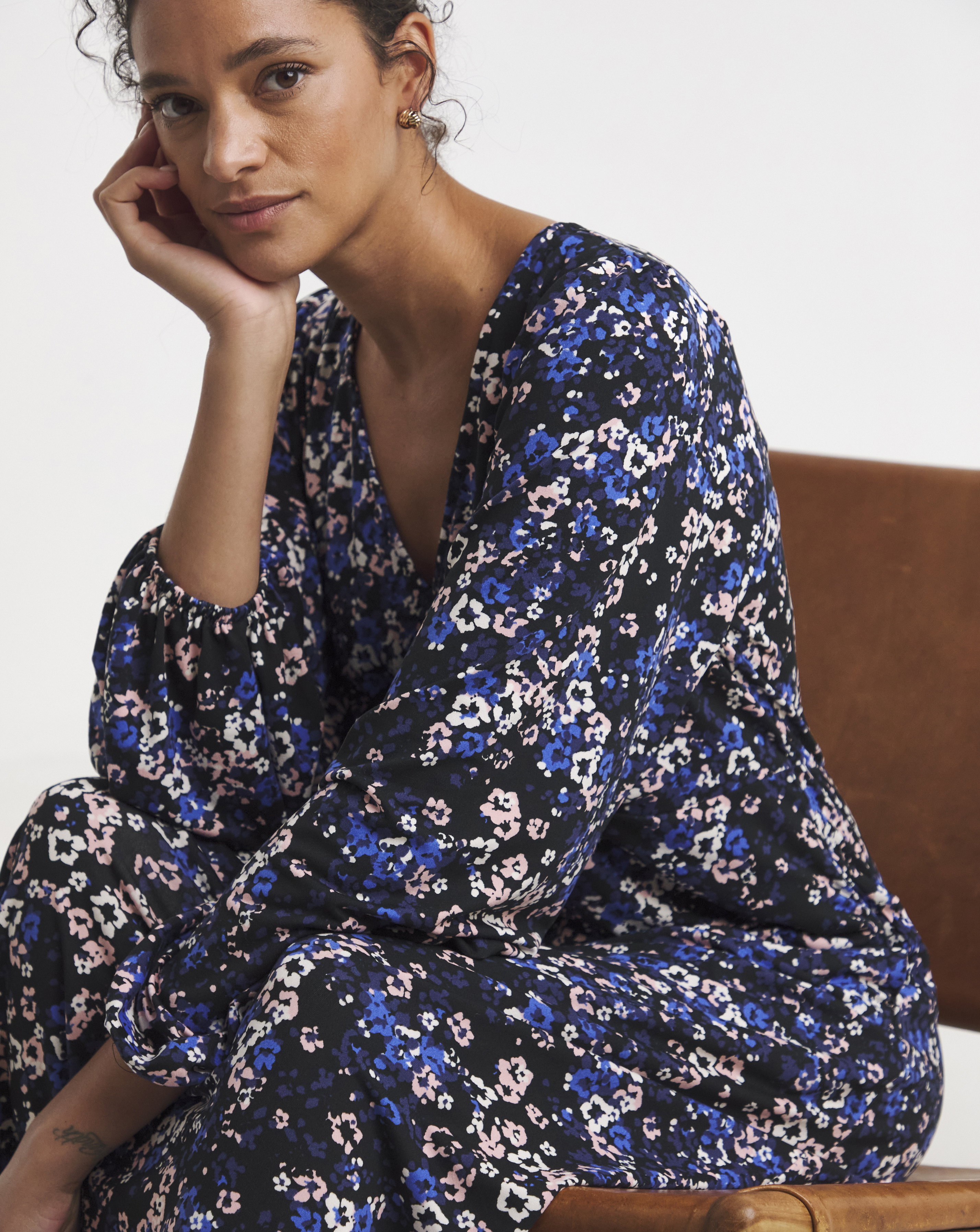 Soft Touch V Neck Tea Dress