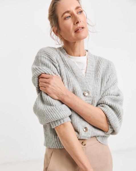 Rib V Neck Cardigan