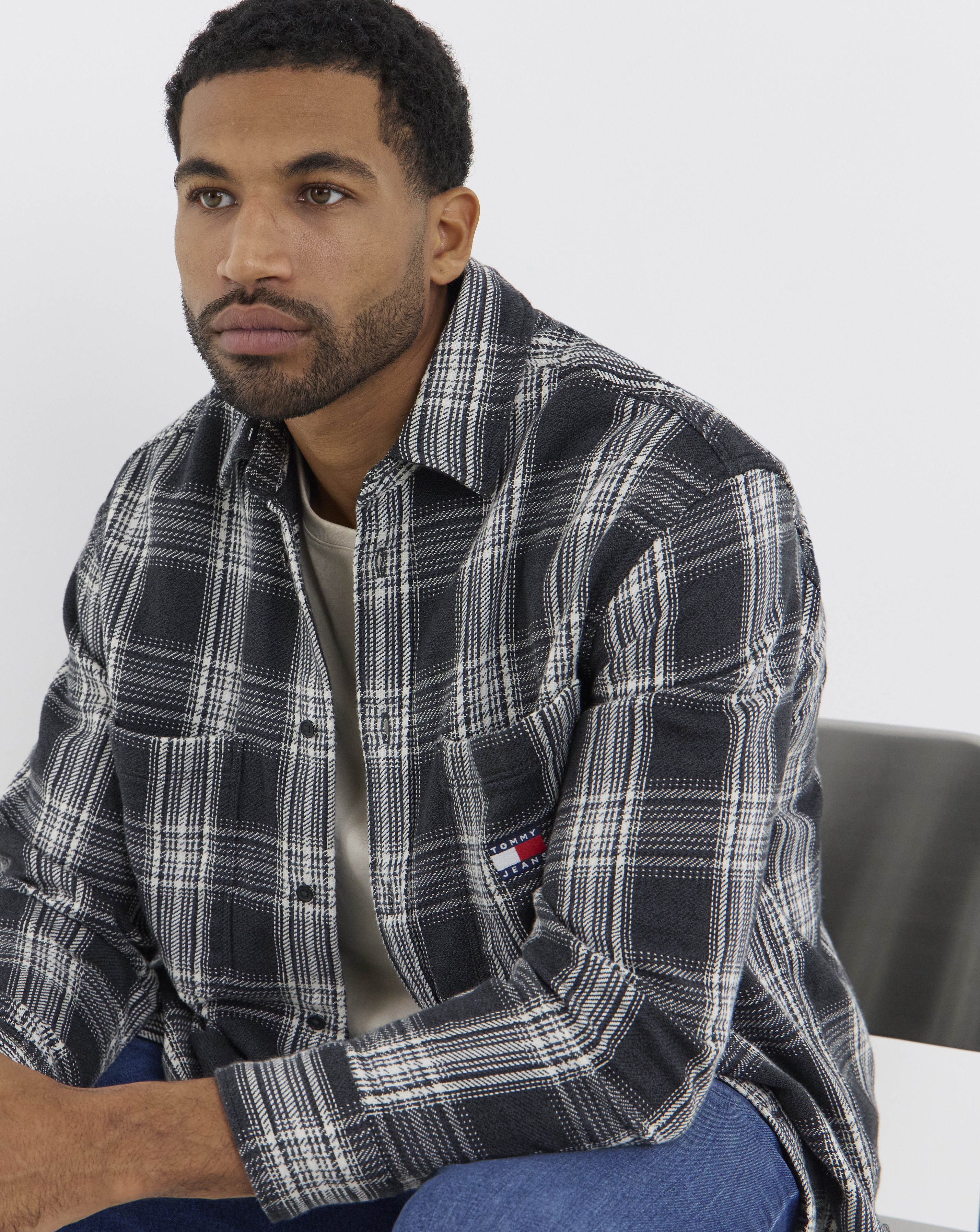 Tommy Jeans Check Shirt - Black