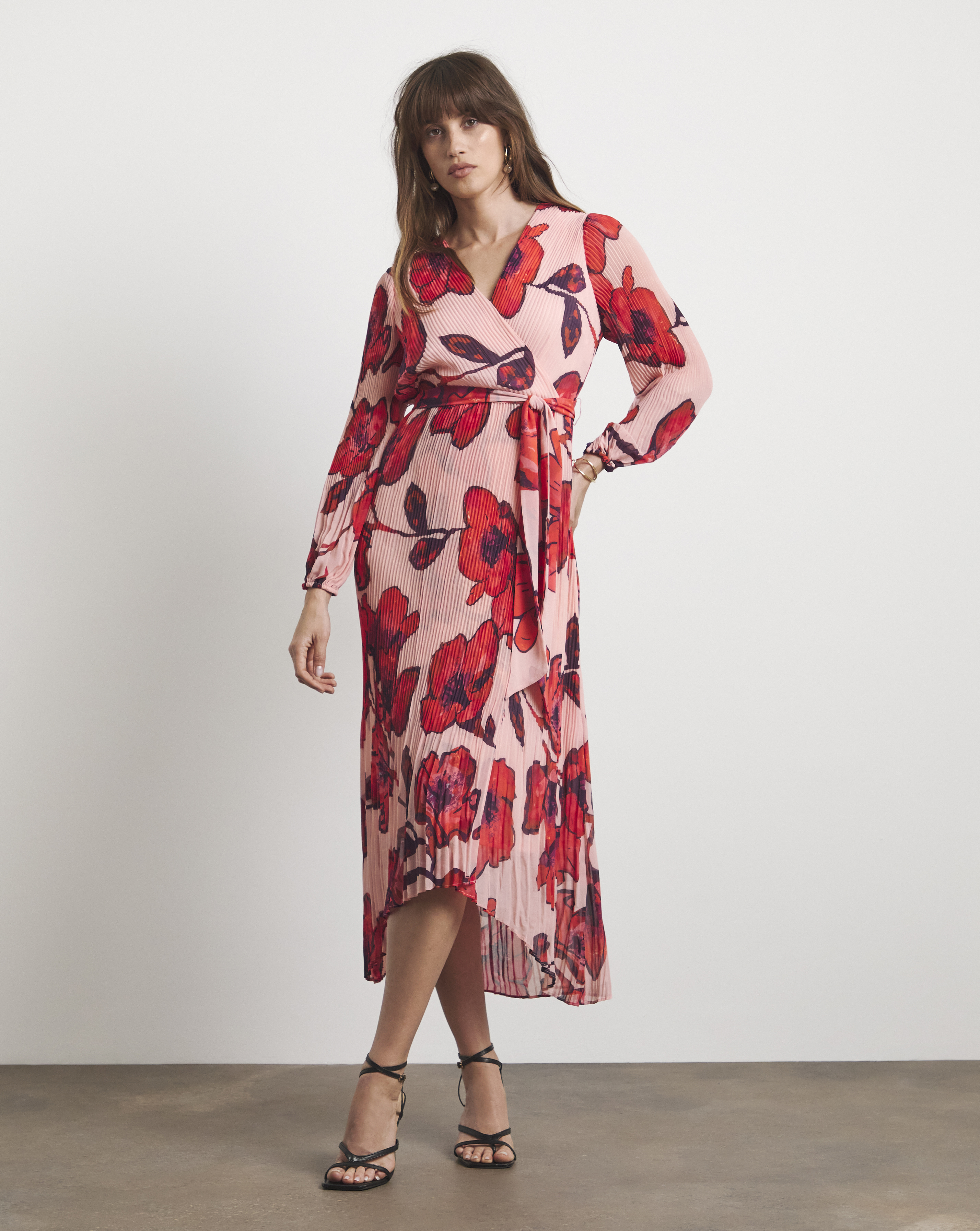 Joanna Hope Pleated Wrap Dress