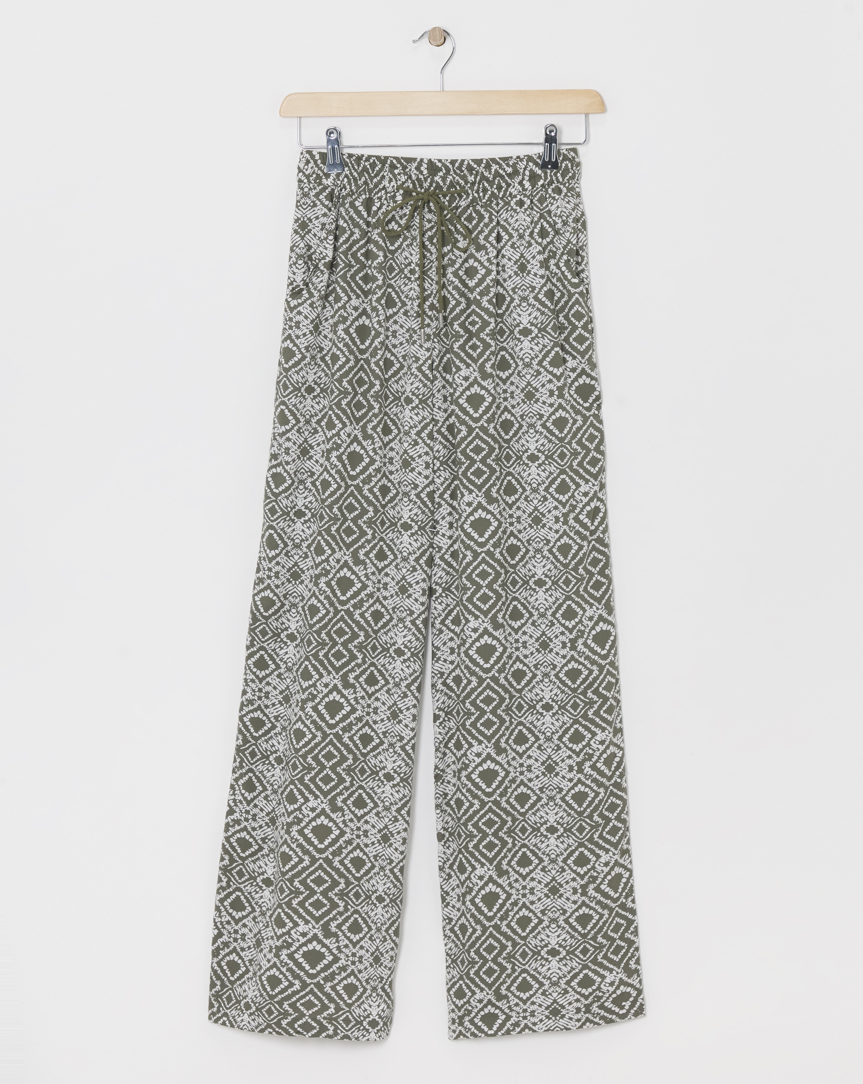 Spun Viscose Pull On Wide Leg Trousers