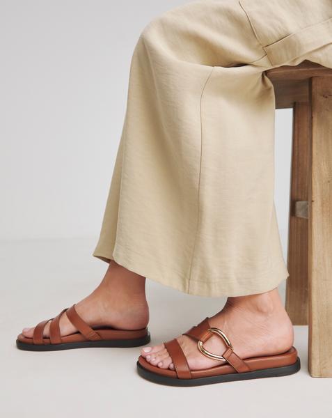 Metal Hardware Mule Sandal Wide