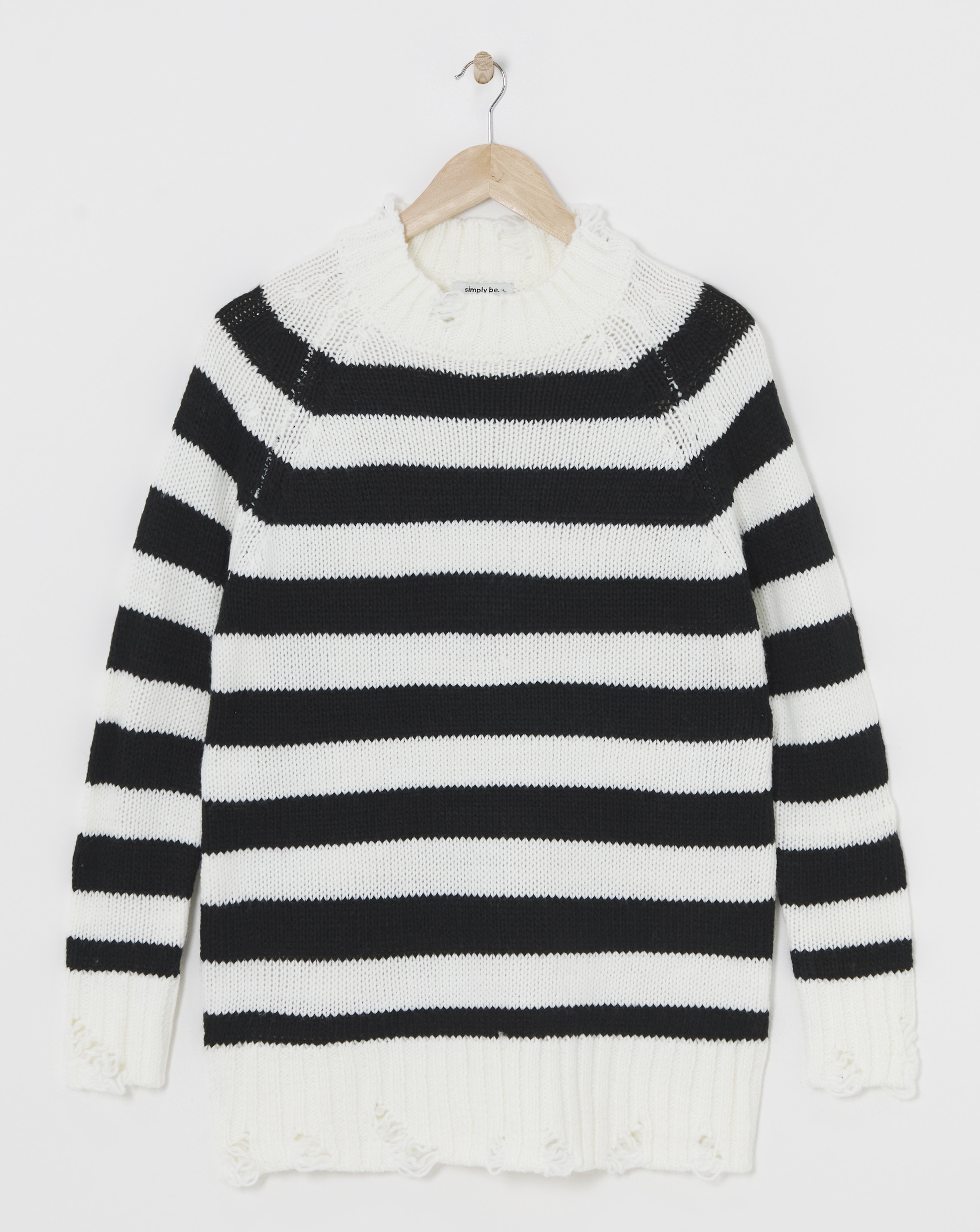 Stripe Distressed Longline Jumper