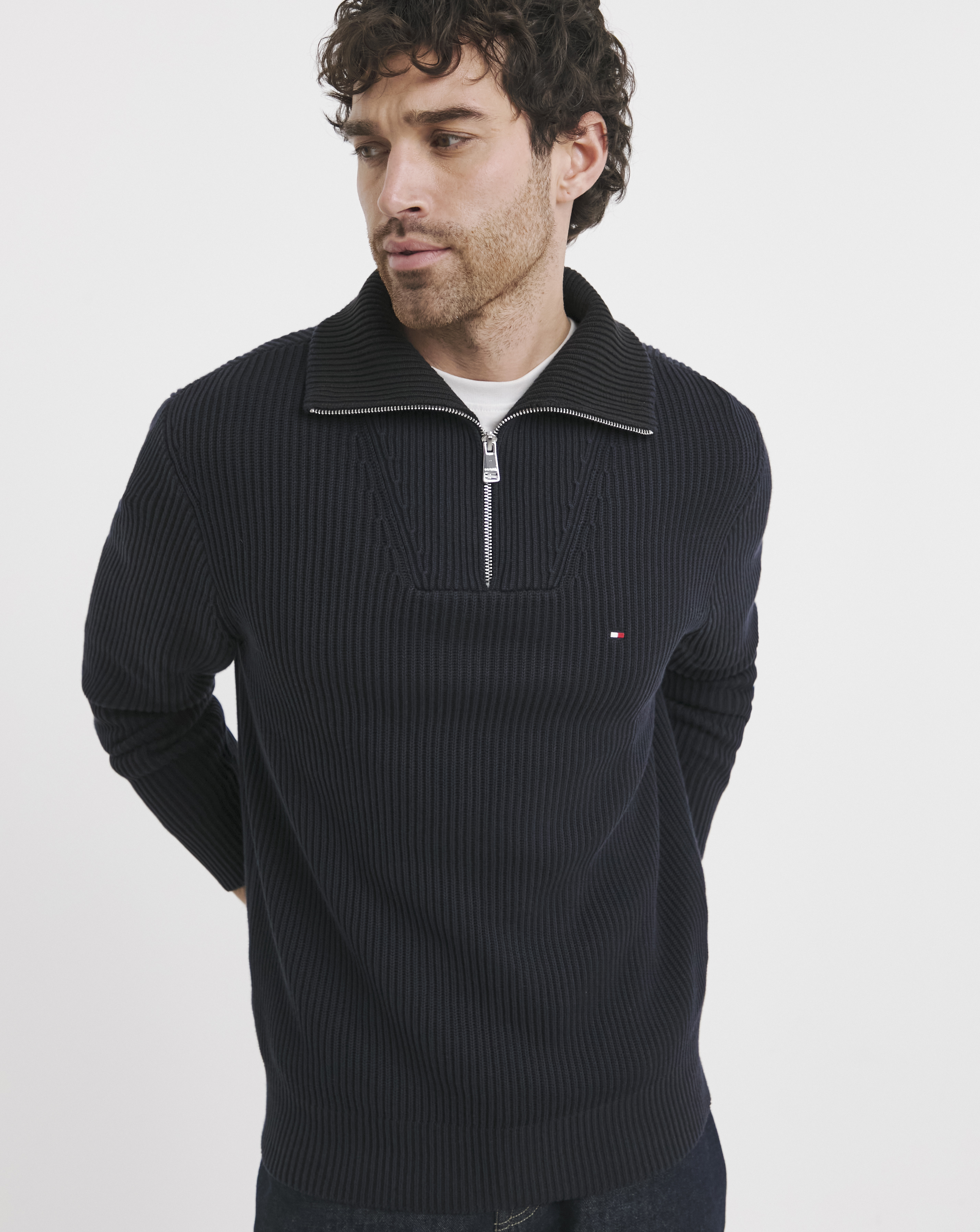 Tommy Hilfiger Chunky Rib Zip Knit