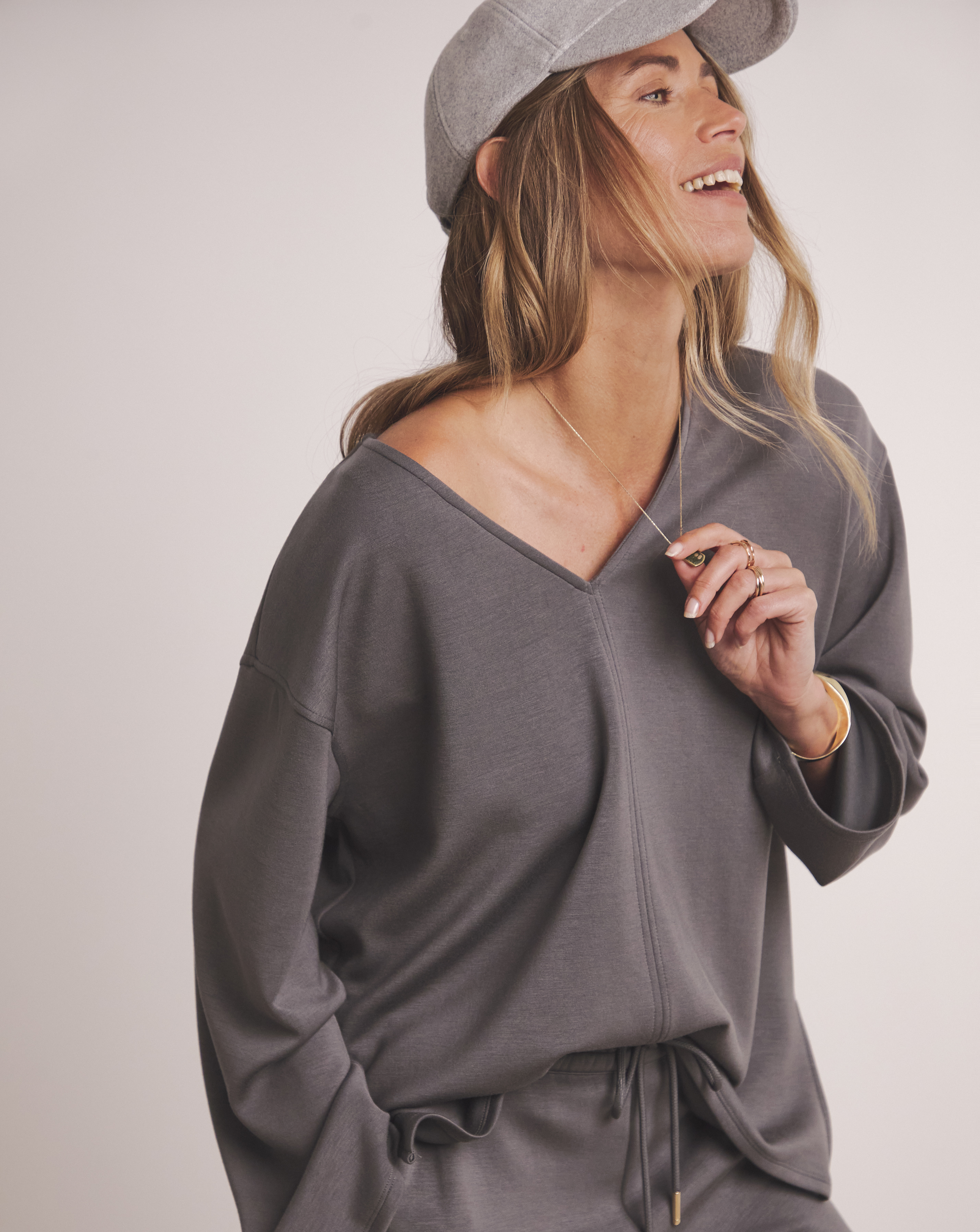 Anthology V Seam Detail Modal Sweat