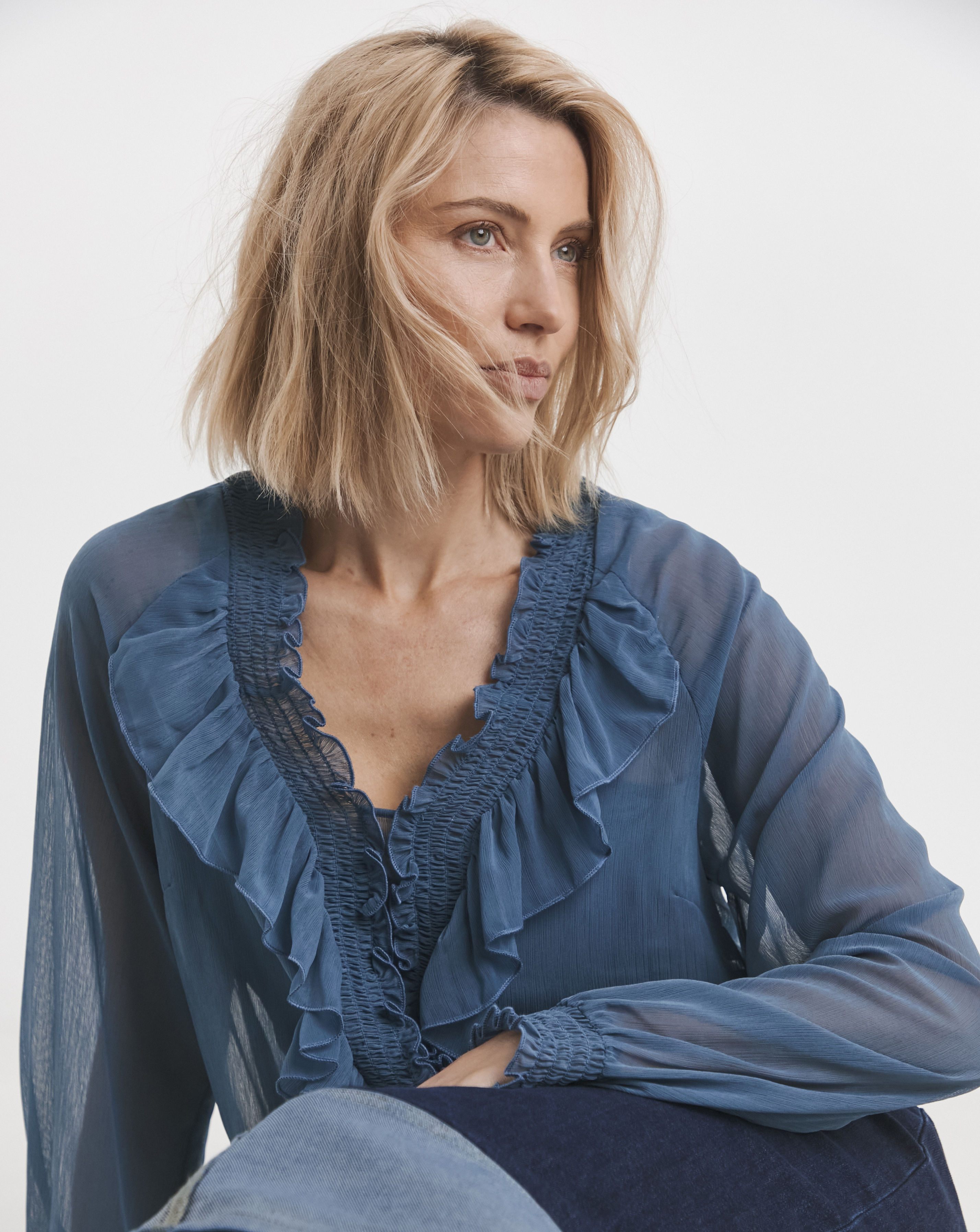 Ruffle Chiffon Blouse