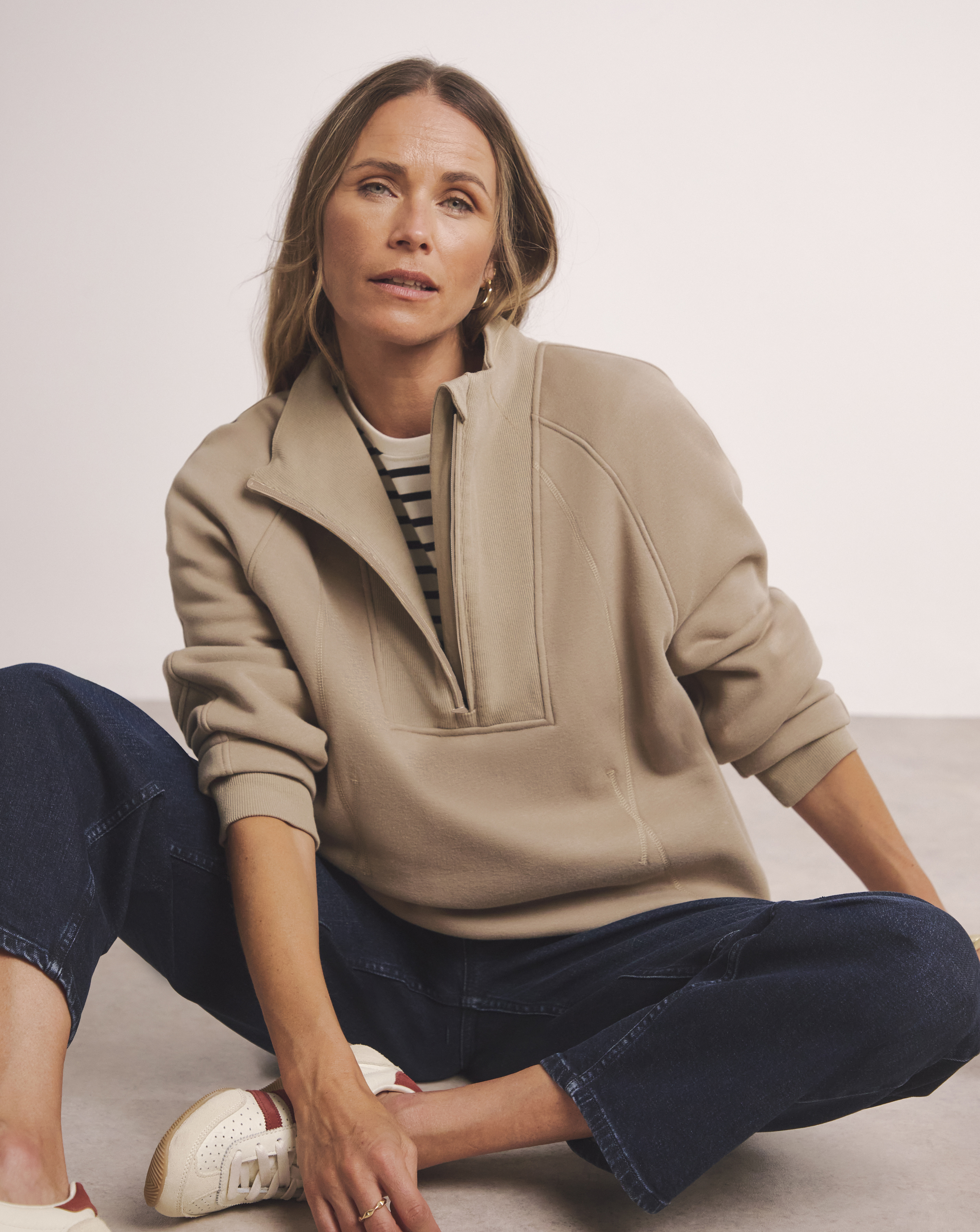 Anthology Rib Mix Half Zip Sweatshirt