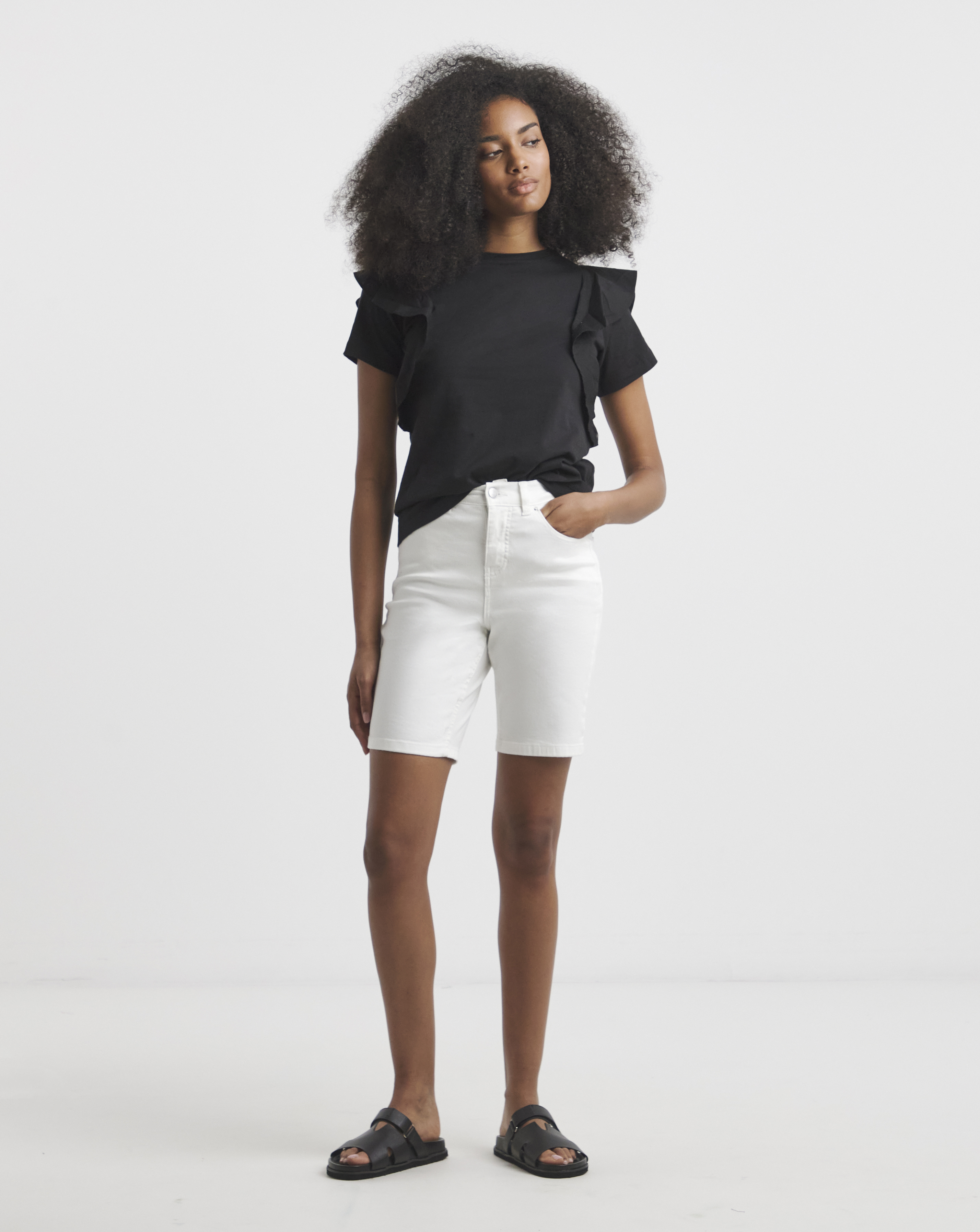 Simply Be White 24/7 Knee Short