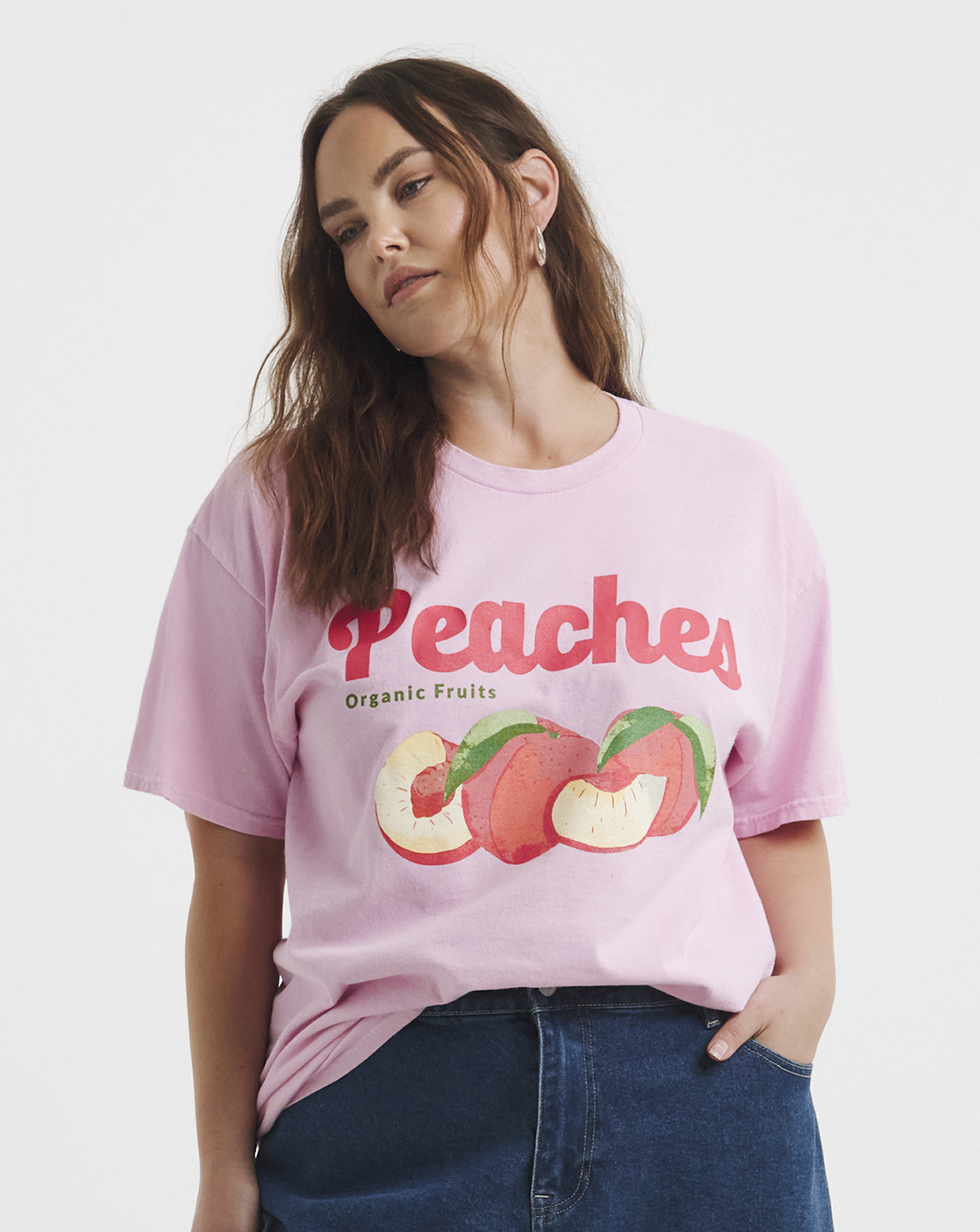 Simply Be Peaches Slogan T-Shirt
