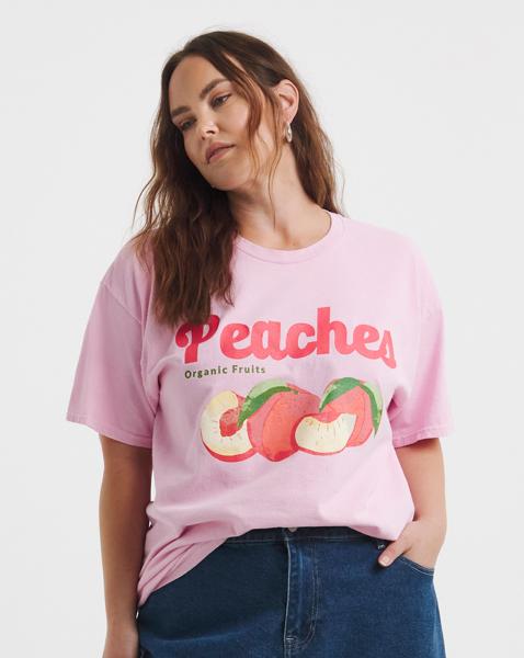 Simply Be Peaches Slogan T-Shirt