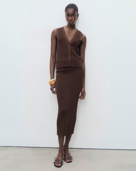 Mango Chocolate Midi Skirt