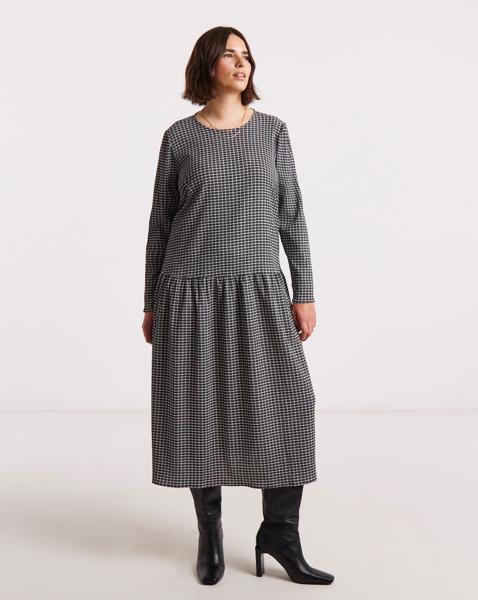 Simply Be Check Drop Waist Midi Dress