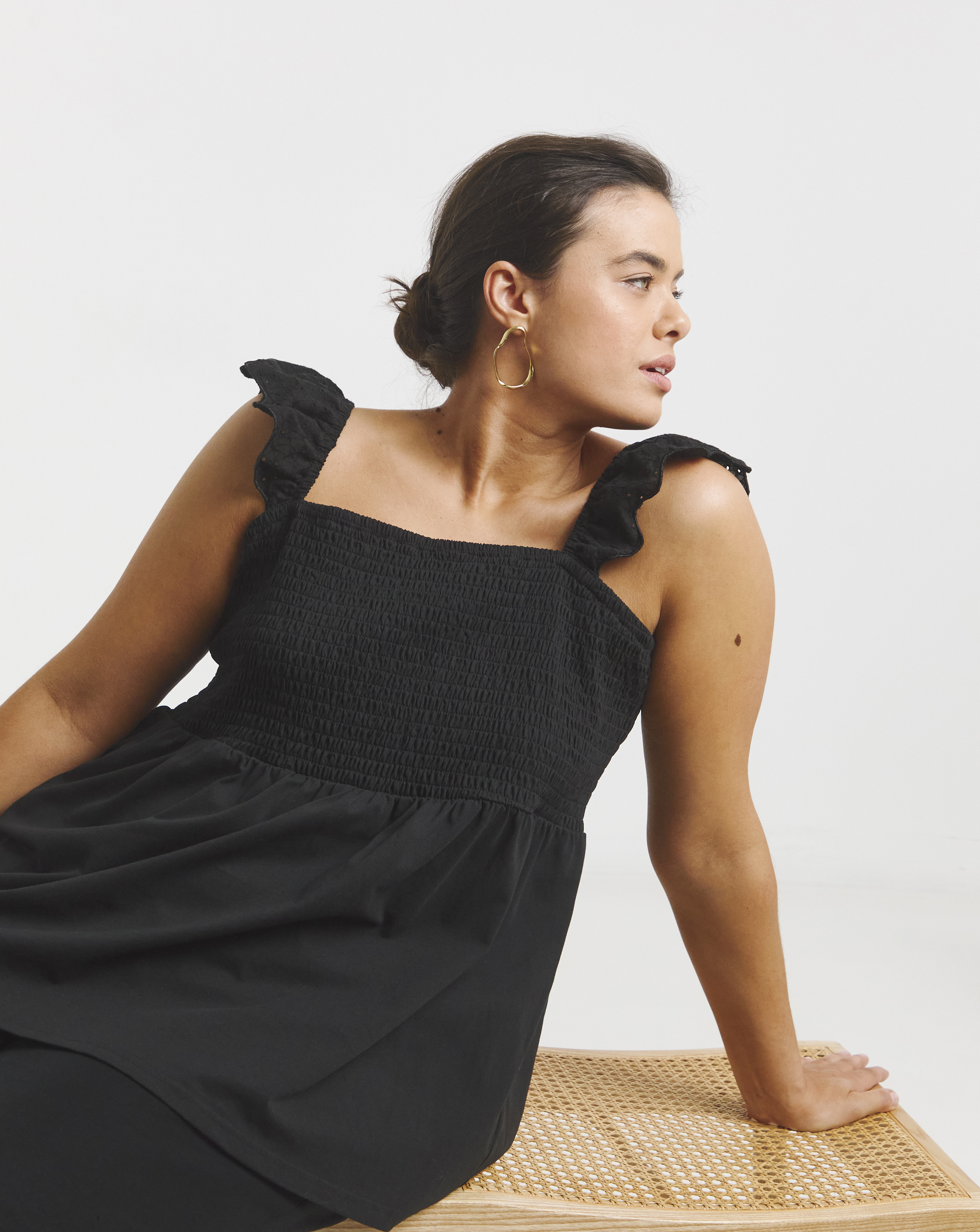 Simply Be Broderie Ruched Bust Vest