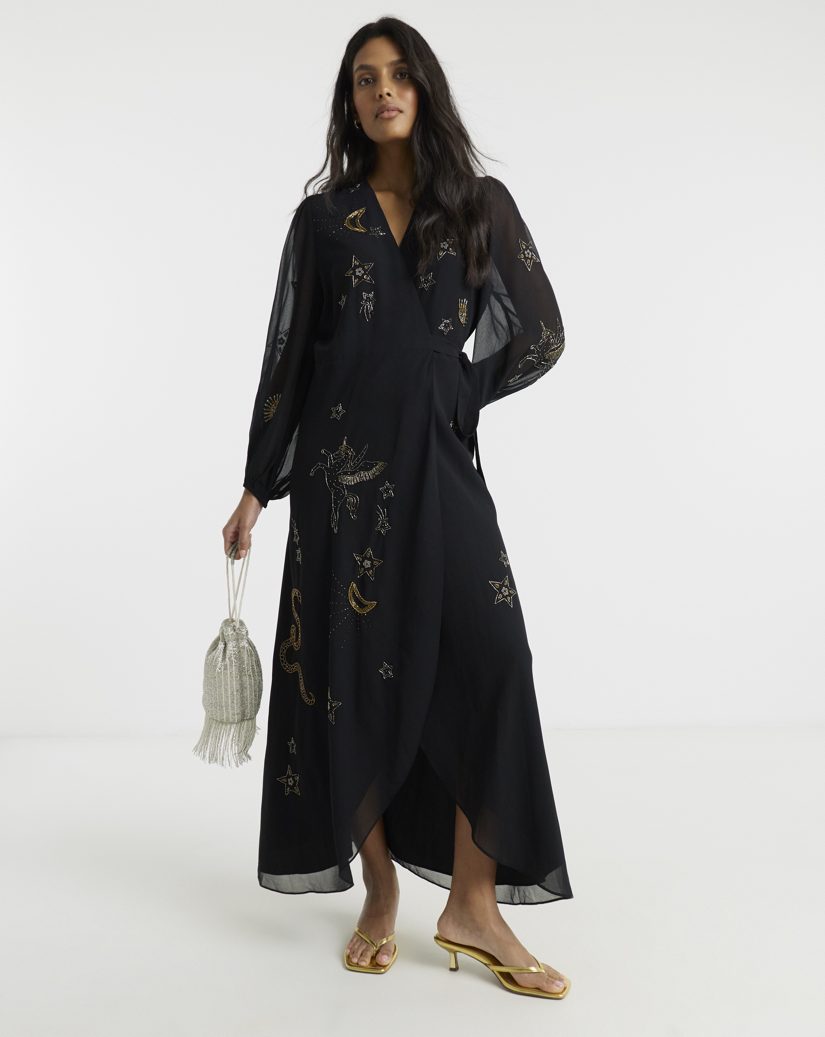 Hope & Ivy Caliste Wrap Maxi Dress