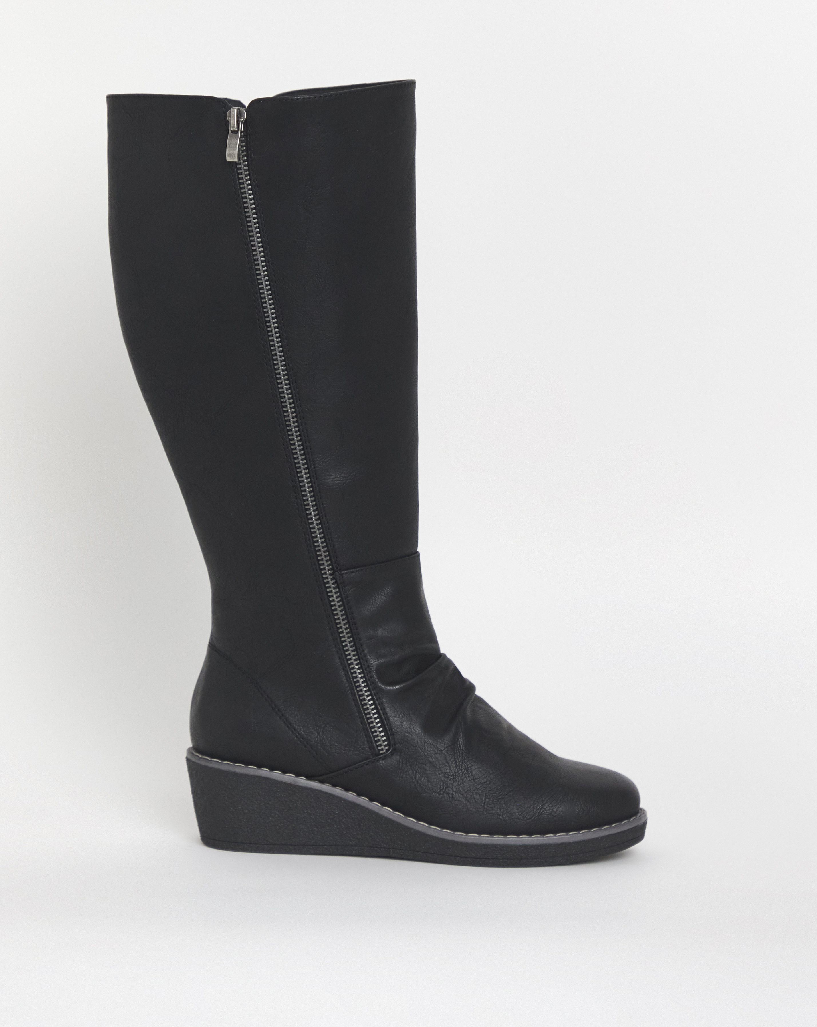 Cushion Walk Wedged Knee High Boot E Fit