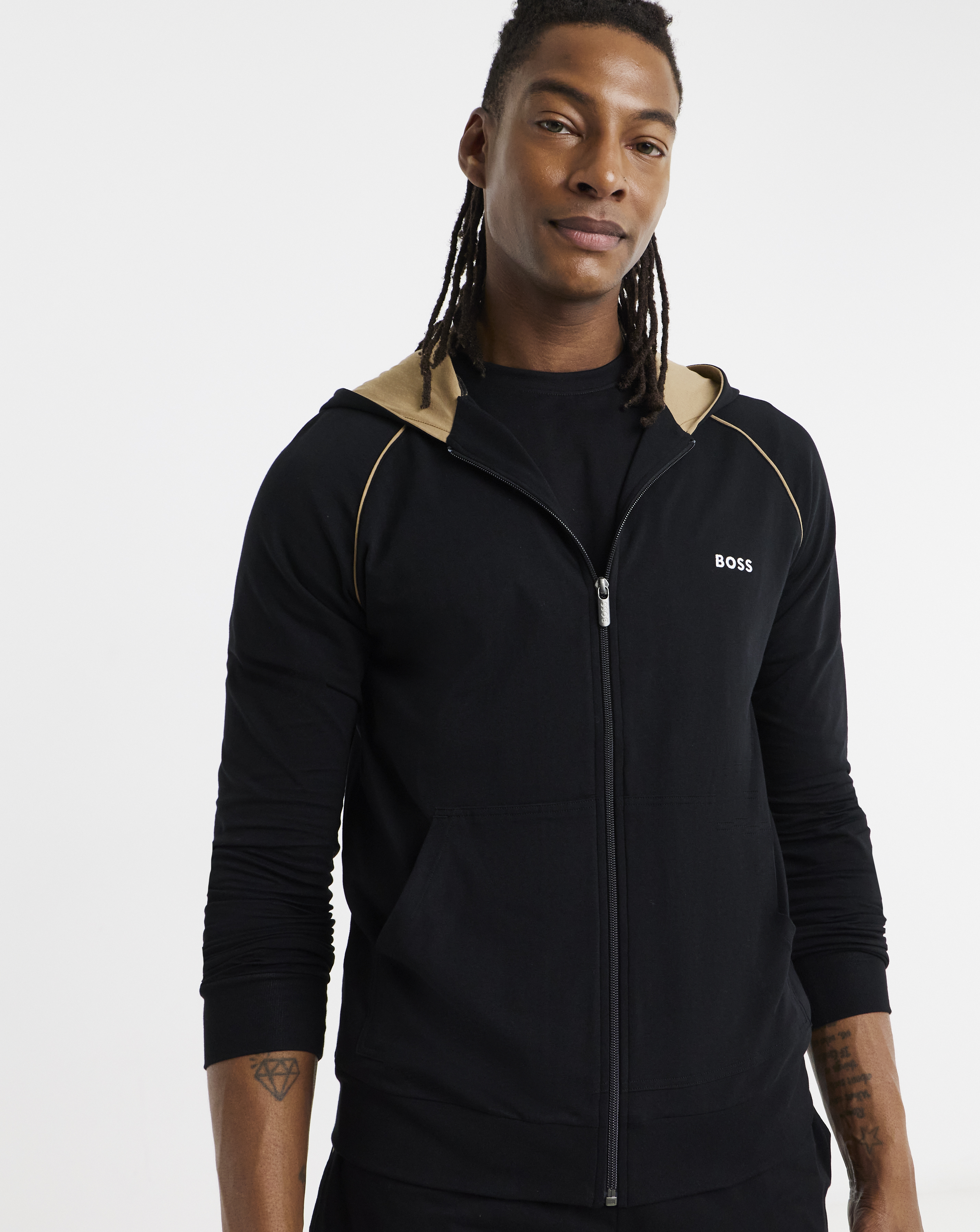 BOSS Mix & Match Zip Hoodie - Black