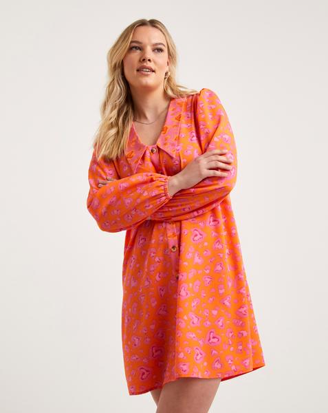 Simply Be - Women's Animal Print Button Through Shirt Dress - Size 10 - Animal print