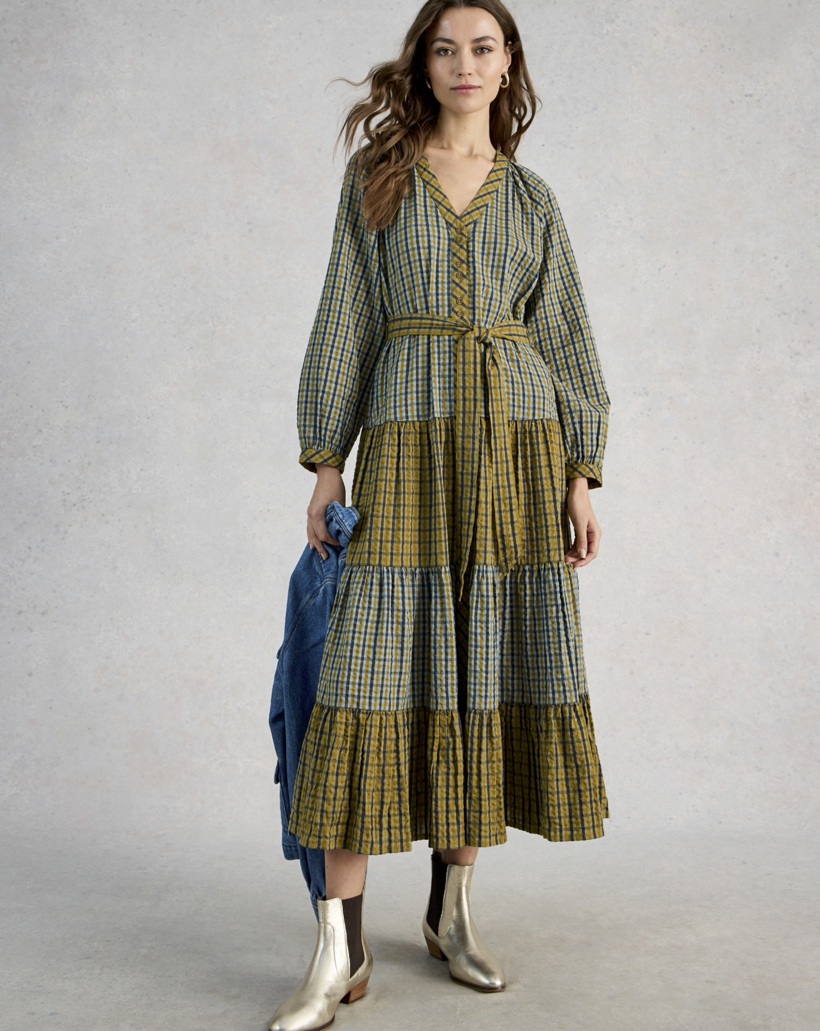 White Stuff Clementine Check Midi Dress | JD Williams